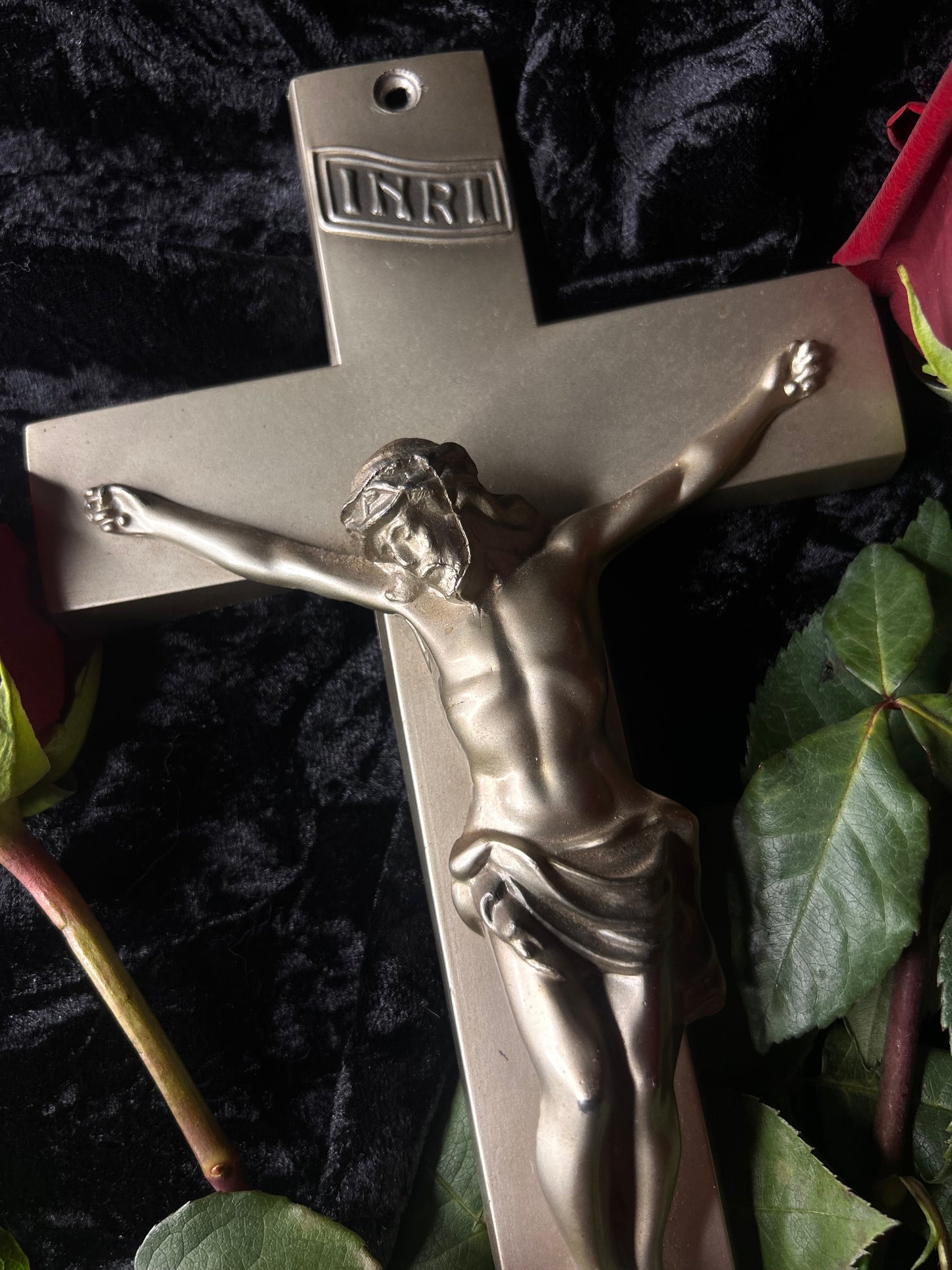 Crucifix Casket Plaque