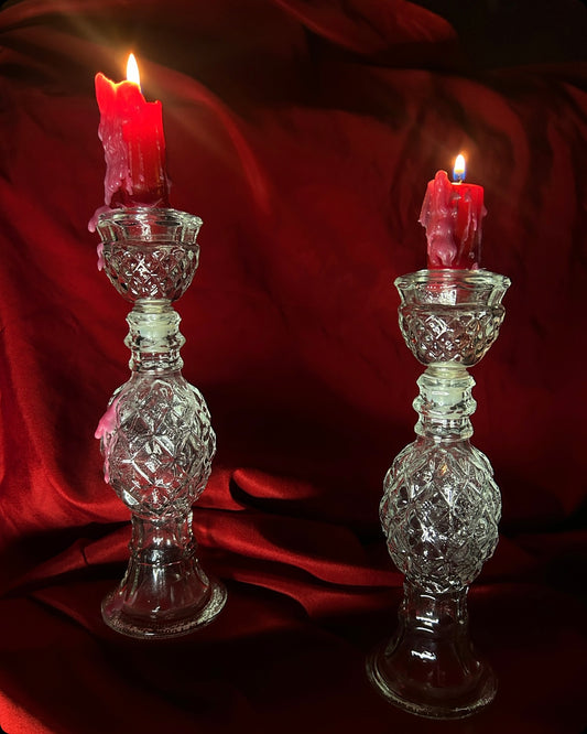 Vintage Avon Set of Candleholders/ Perfume Bottle