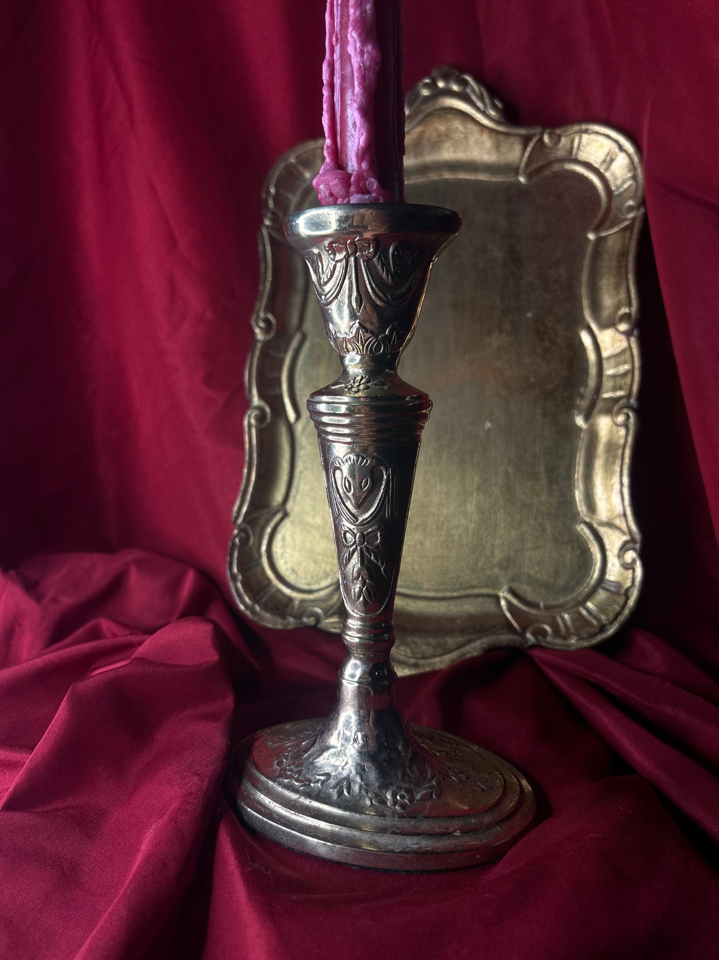 Single Candleholder Ram Motif