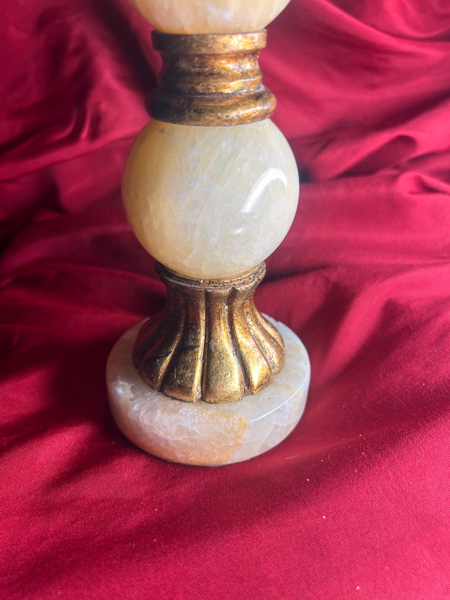 Vintage Marble & Gold Gilt Tabletop Finial