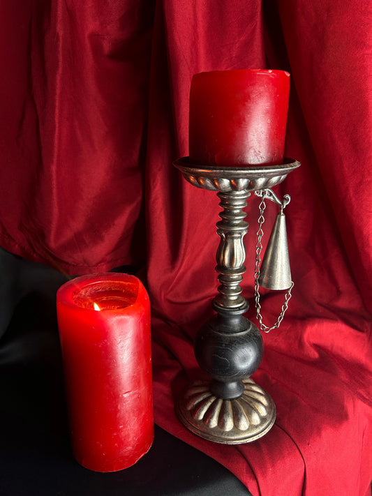 Gothic Pillar Candle Holder and Snuffer