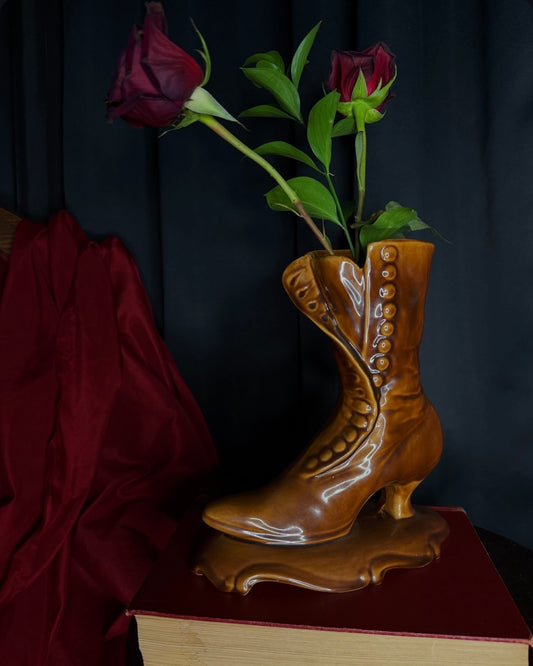 Ceramic Vintage Victorian Boot Vase