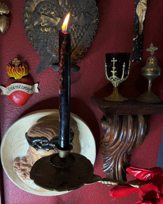 Ornate Brass Chamberstick Candle Holder