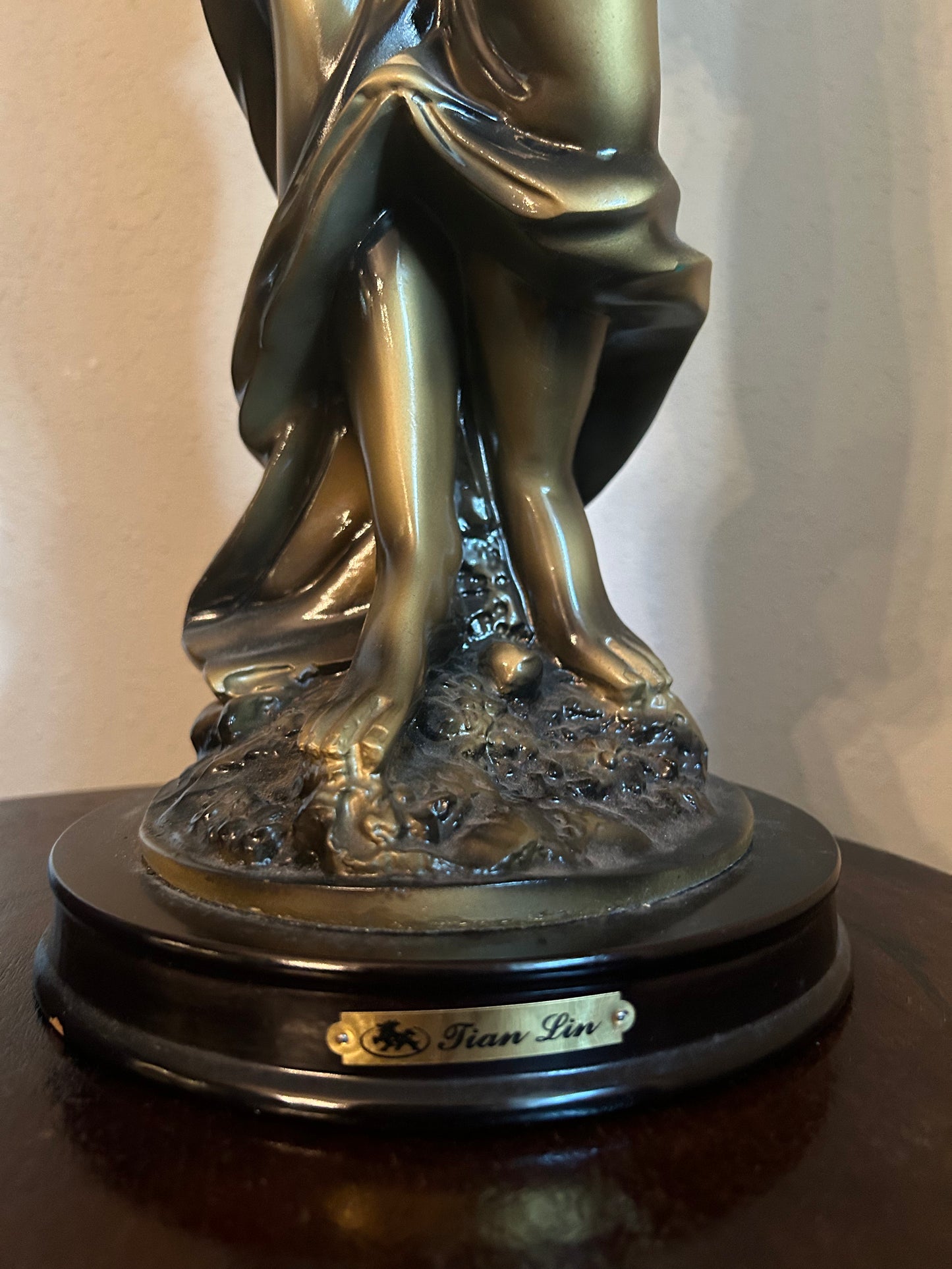 Large Statue of a Woman with Candleholder