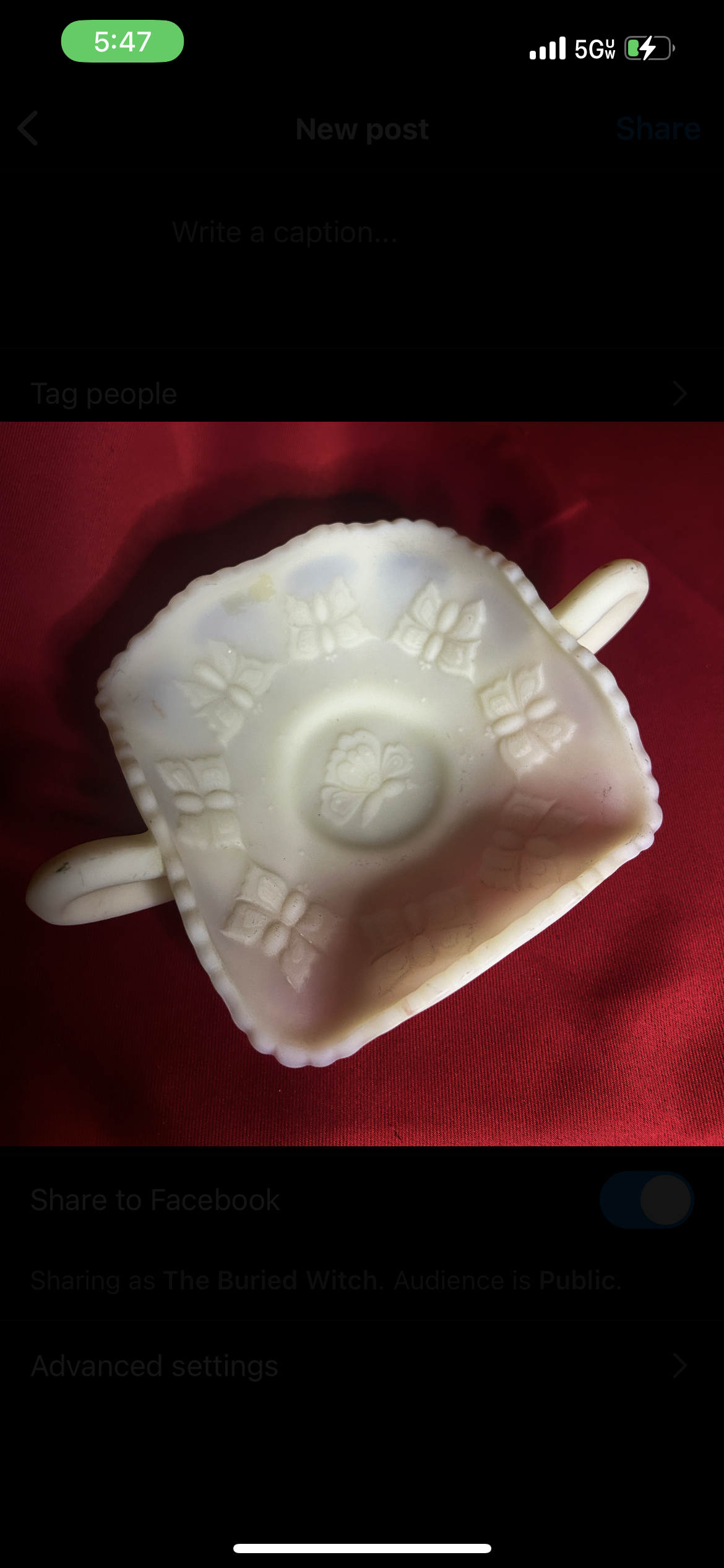 Vintage Fenton Satin Uranium Glass Butterfly Dish