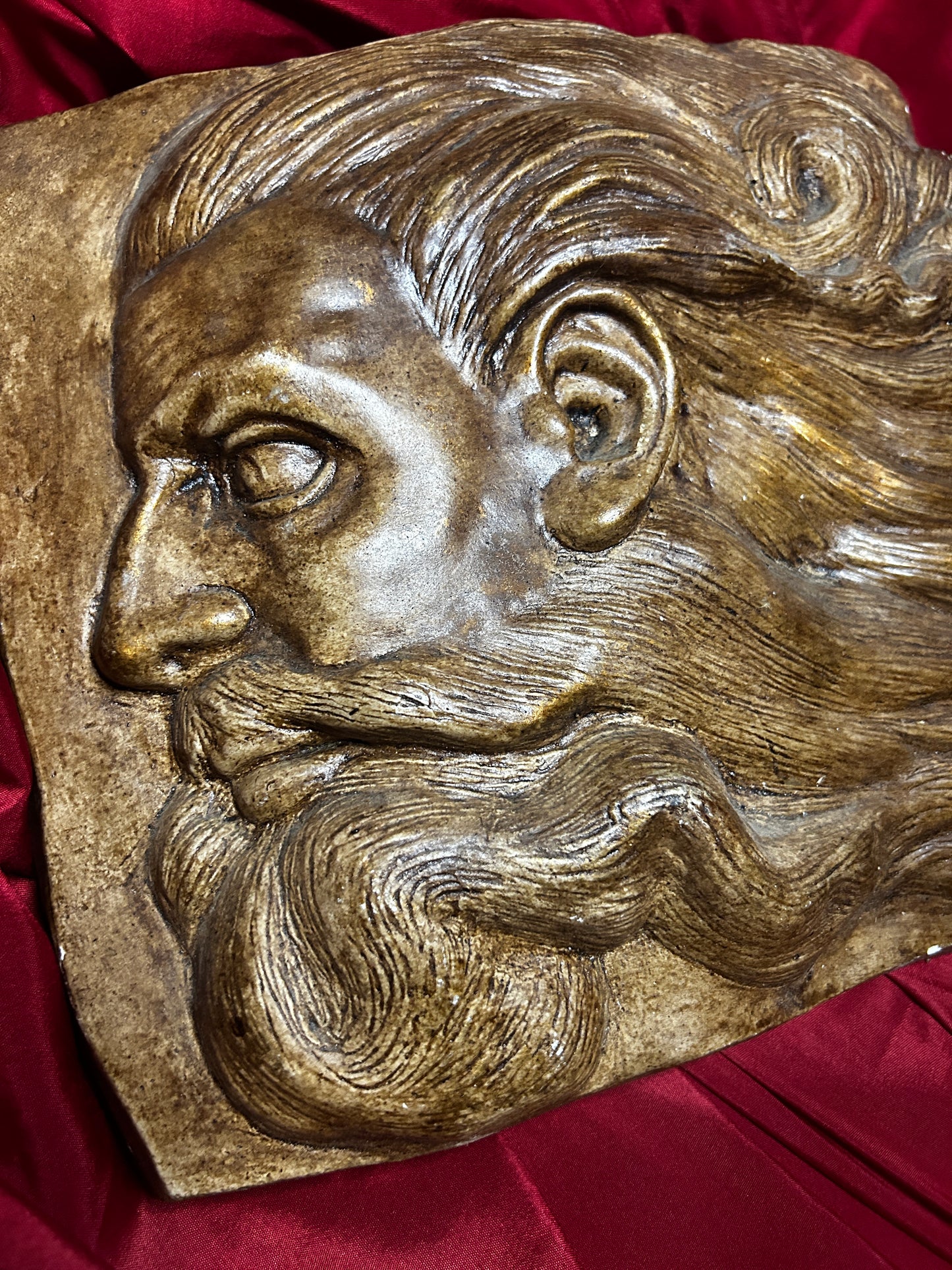 The Creation of Adam God Plaster Bas Relief Plaque