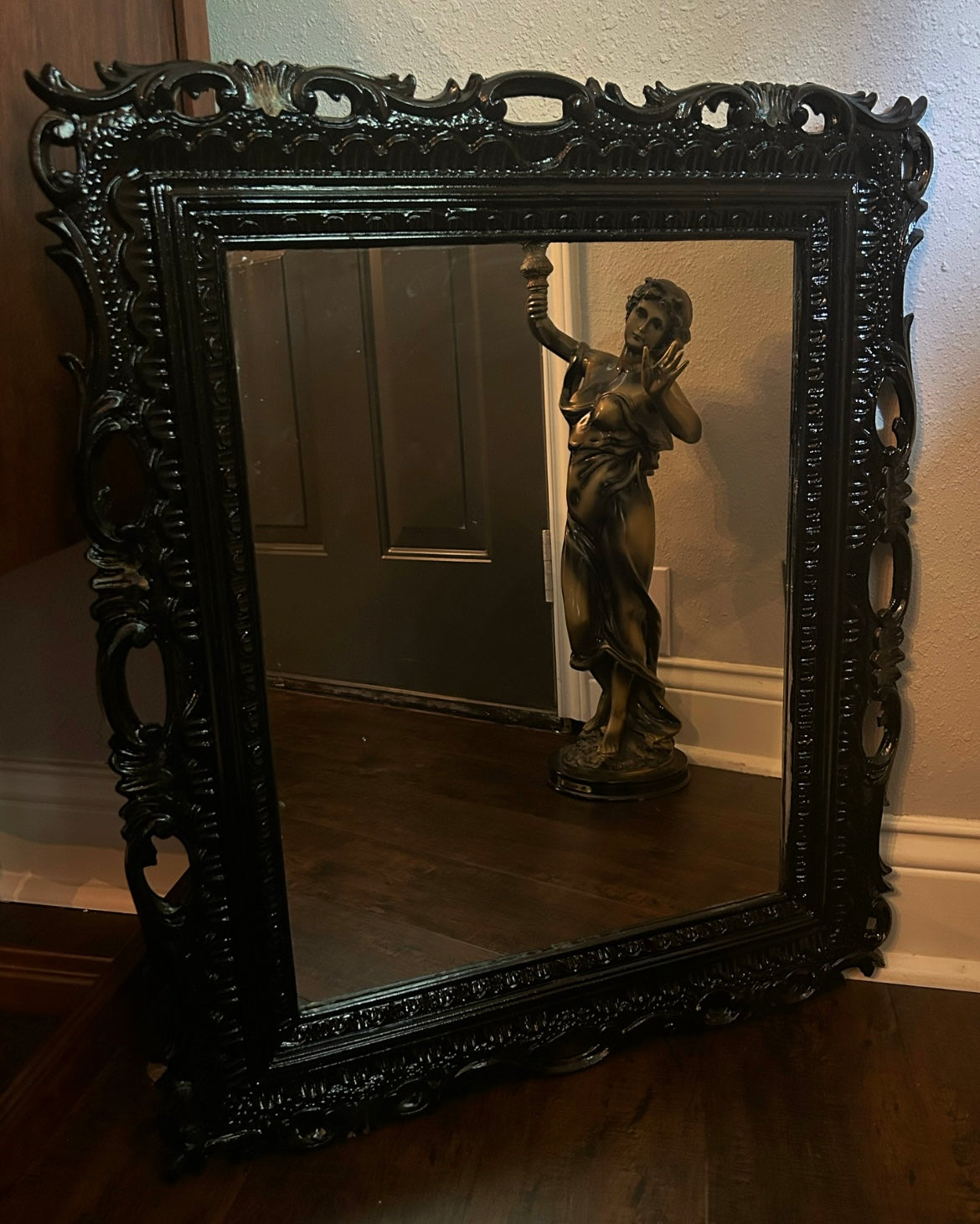Gothic Mirror with Gold Detailing