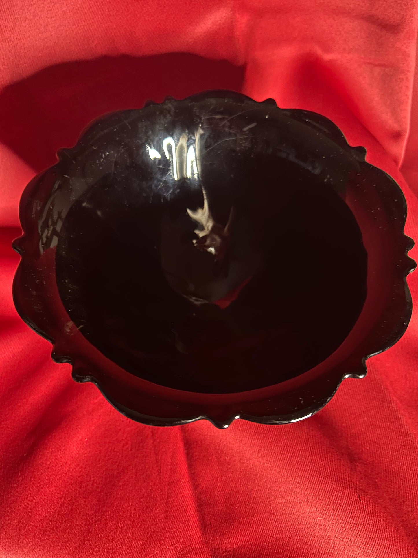Footed Black Amethyst Bowl