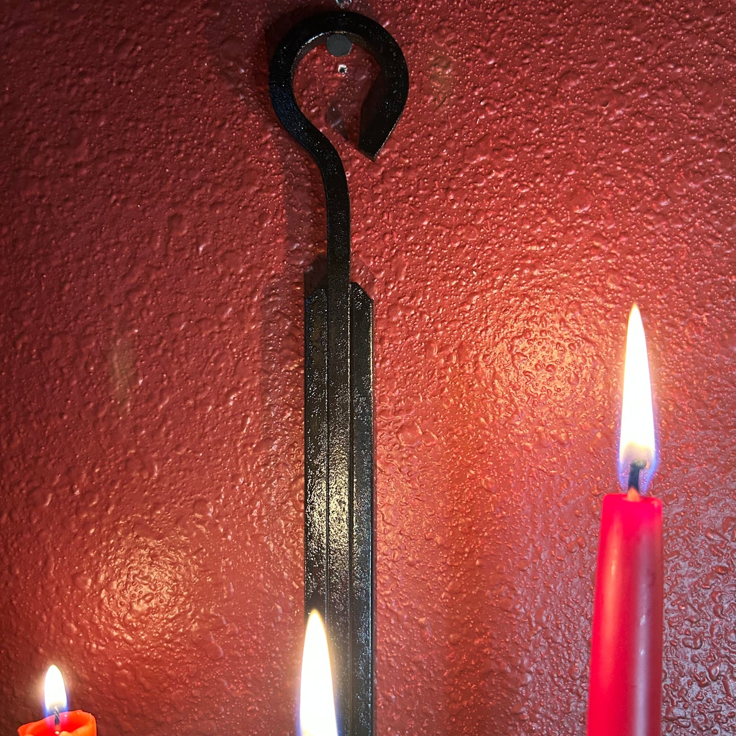 Cast Iron Pair of Gothic Candleholders