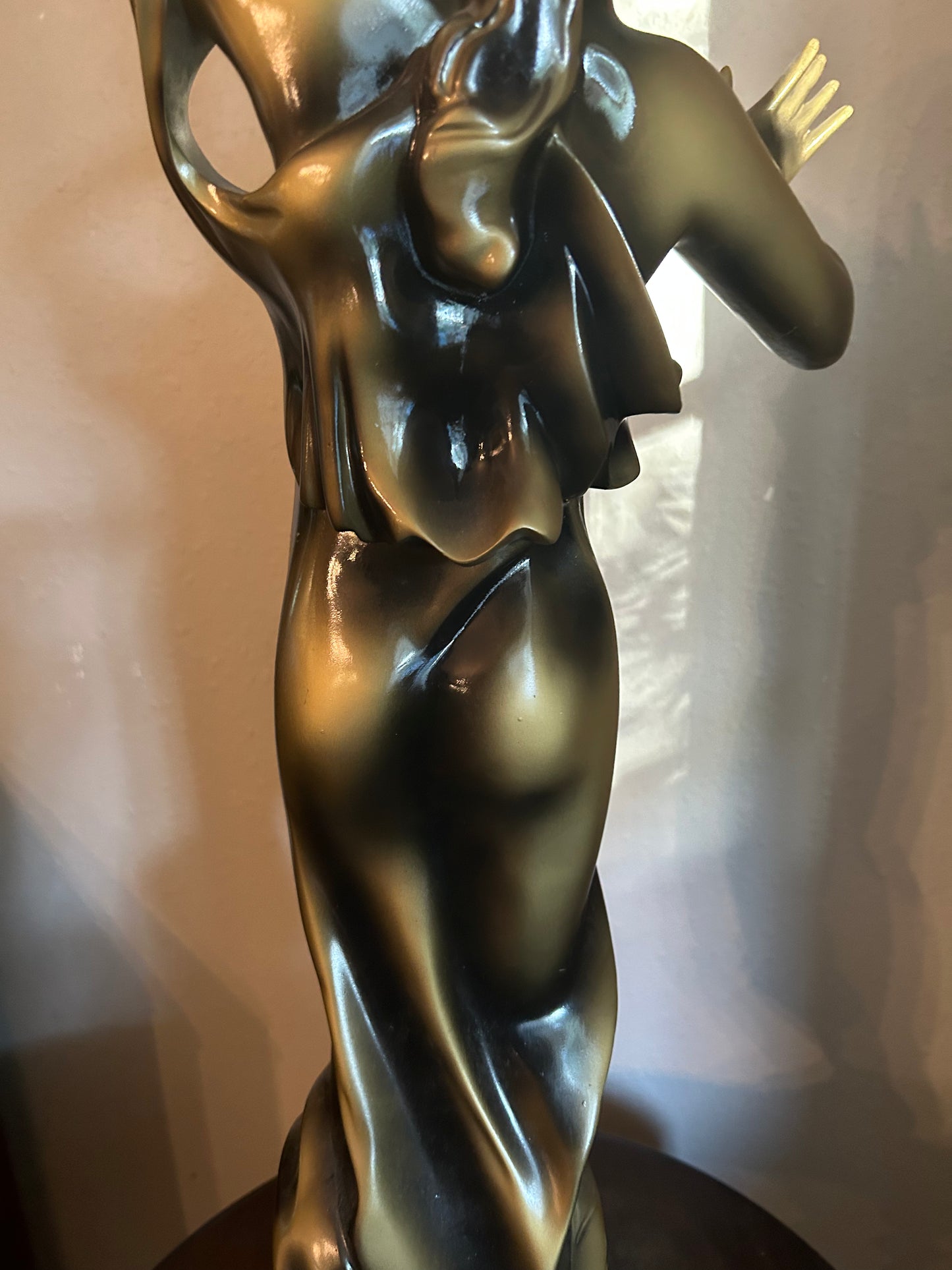 Large Statue of a Woman with Candleholder