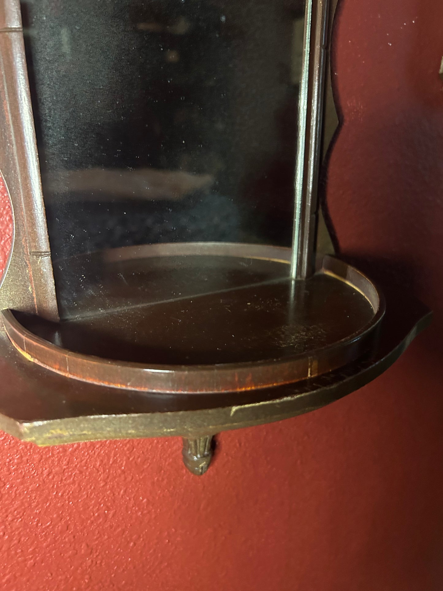Vintage Pair of Mirrored Wooden Shelves