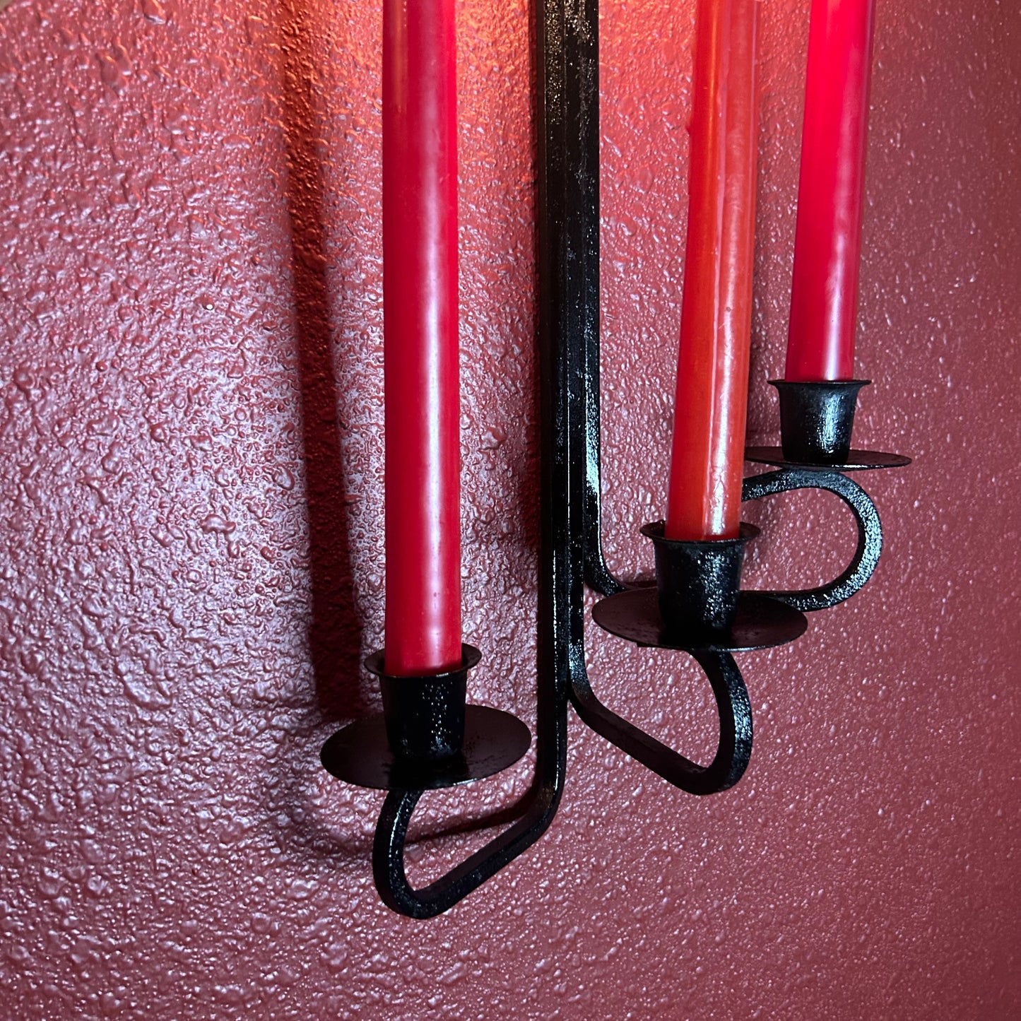 Cast Iron Pair of Gothic Candleholders