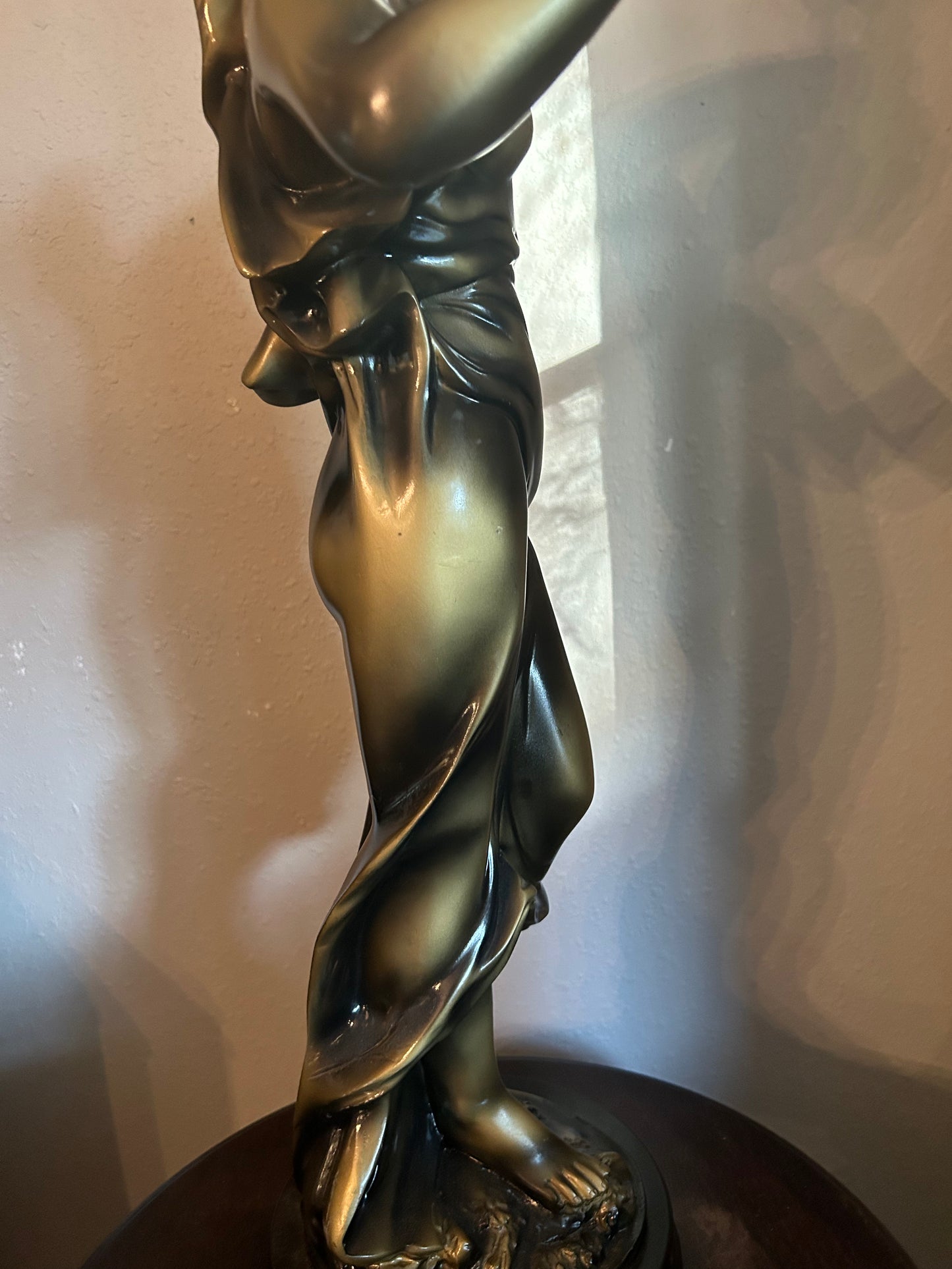 Large Statue of a Woman with Candleholder