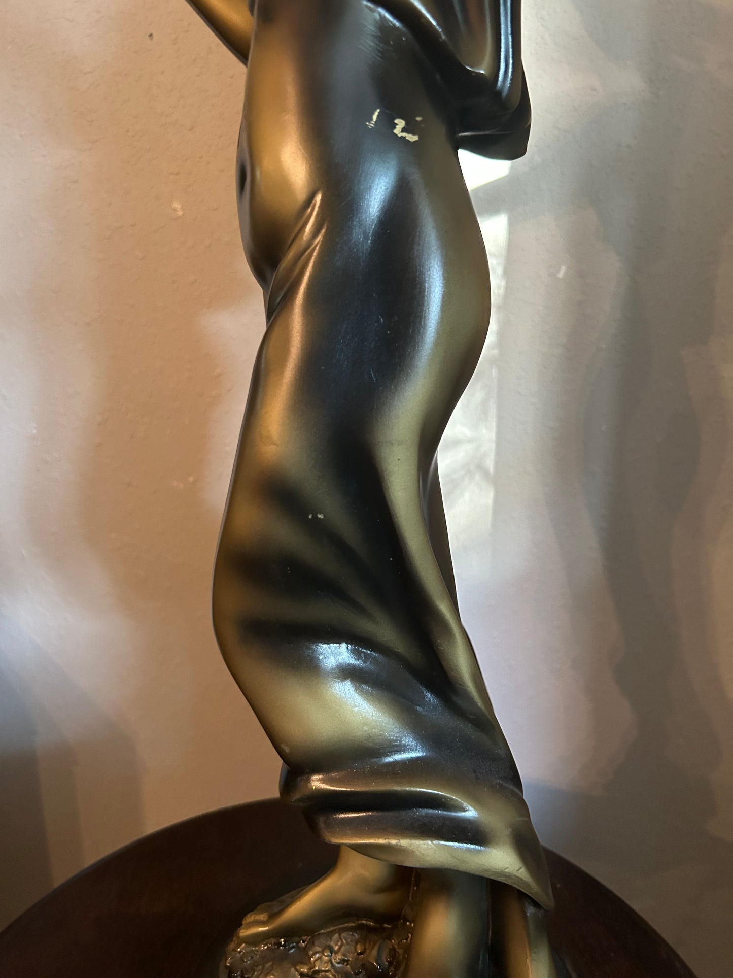 Large Statue of a Woman with Candleholder