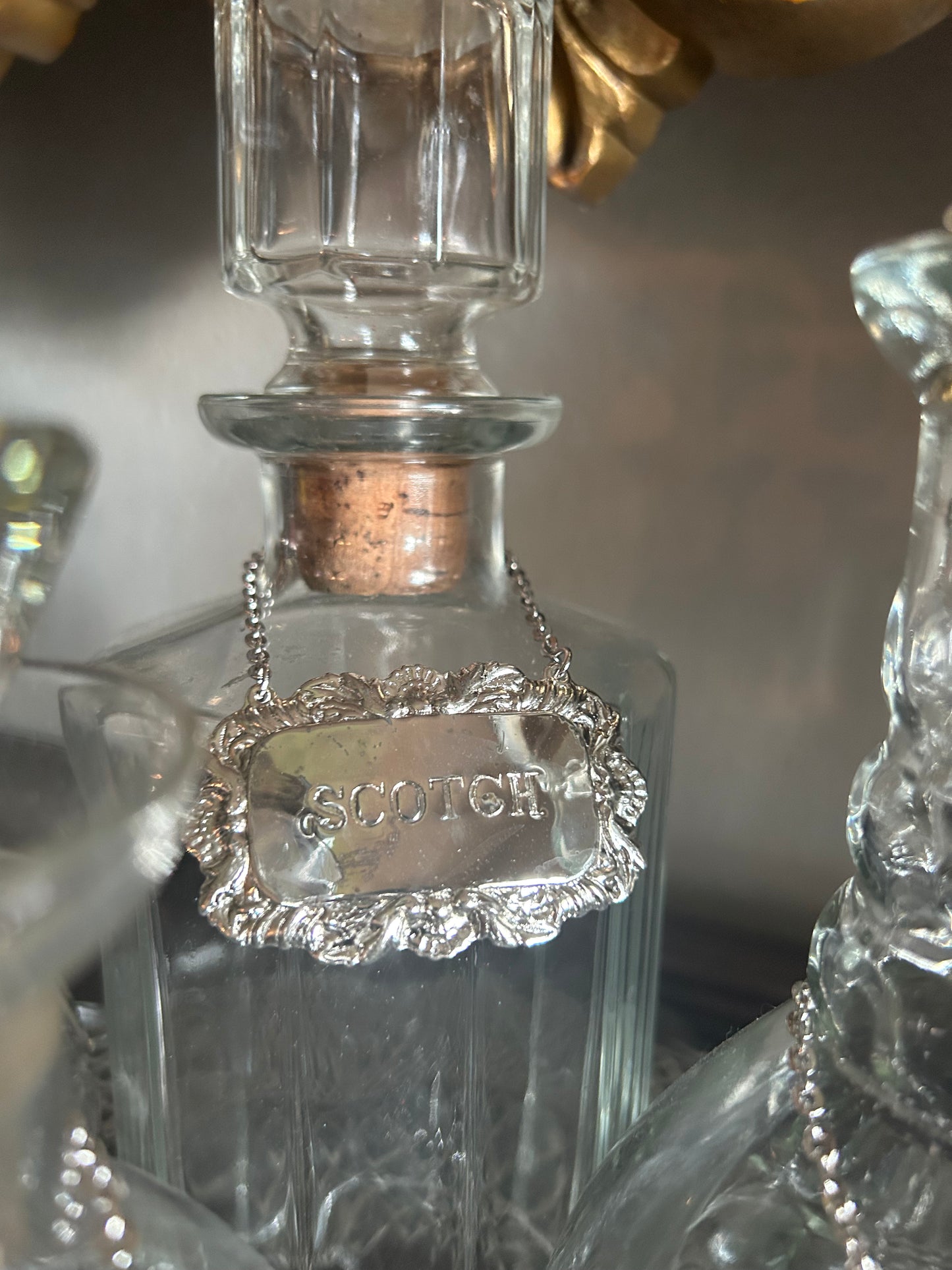 Silver Plated Decanter Tags Original Box