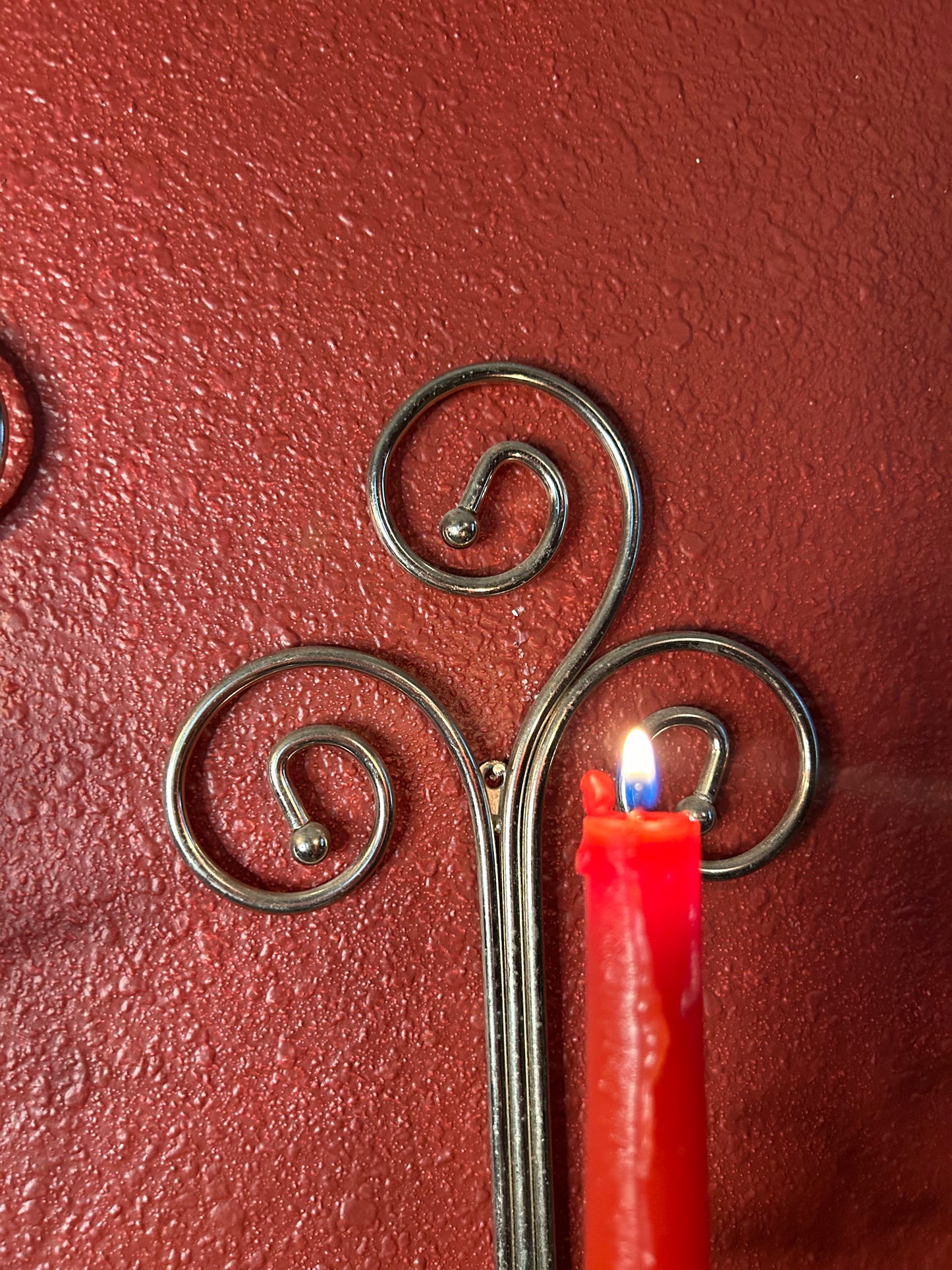 Pair of Metal Swirl Candleholders