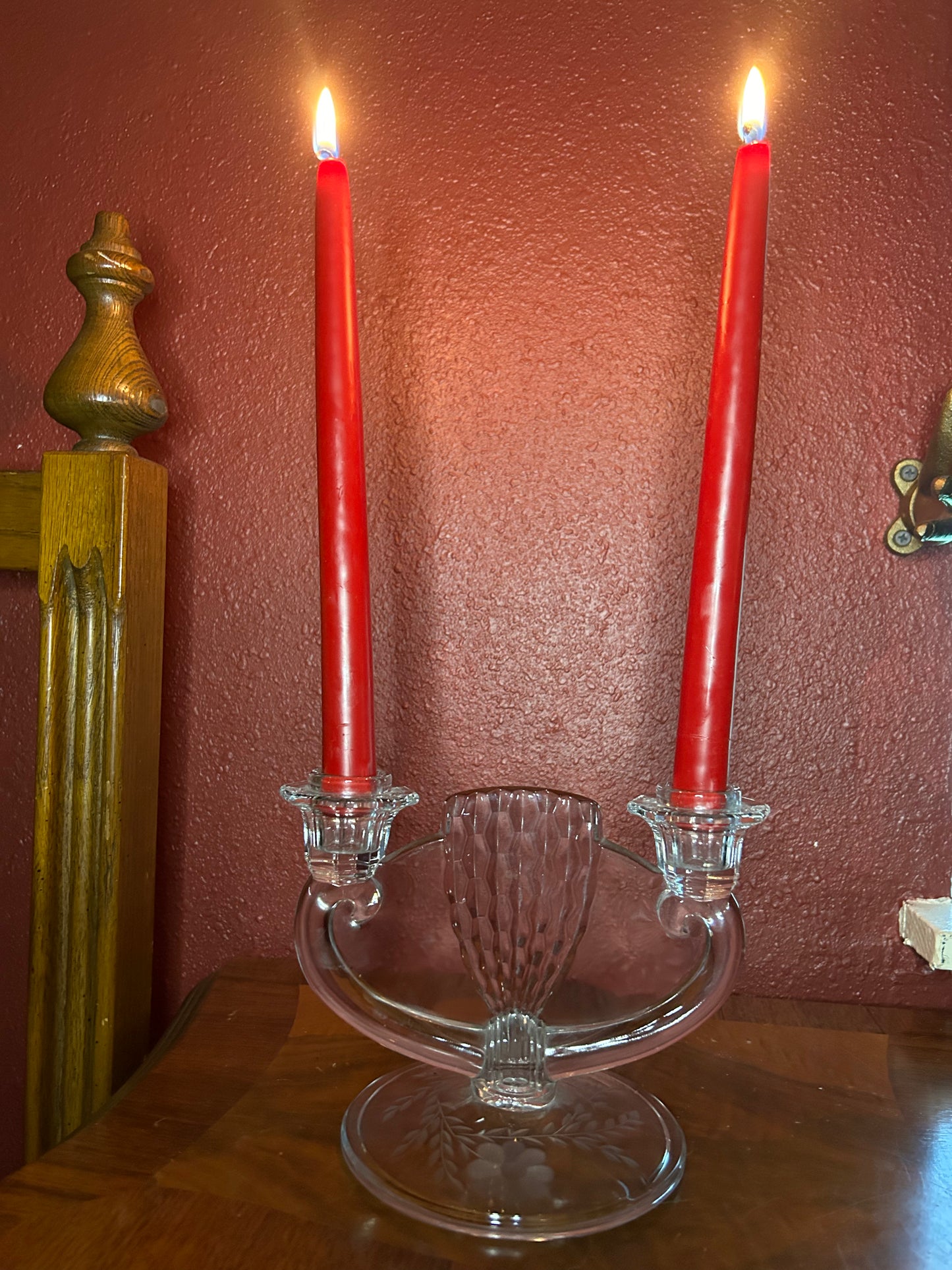 Vintage Clear Double Candleholder