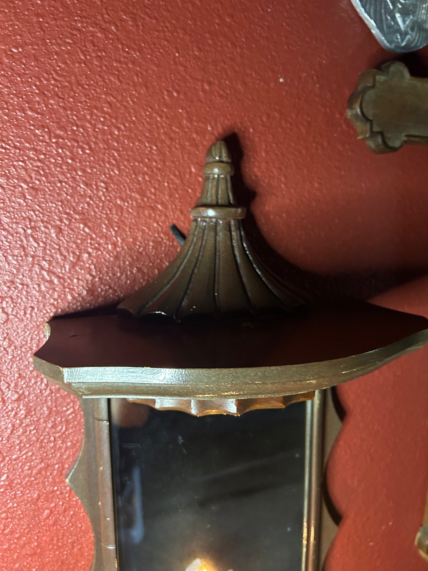 Vintage Pair of Mirrored Wooden Shelves