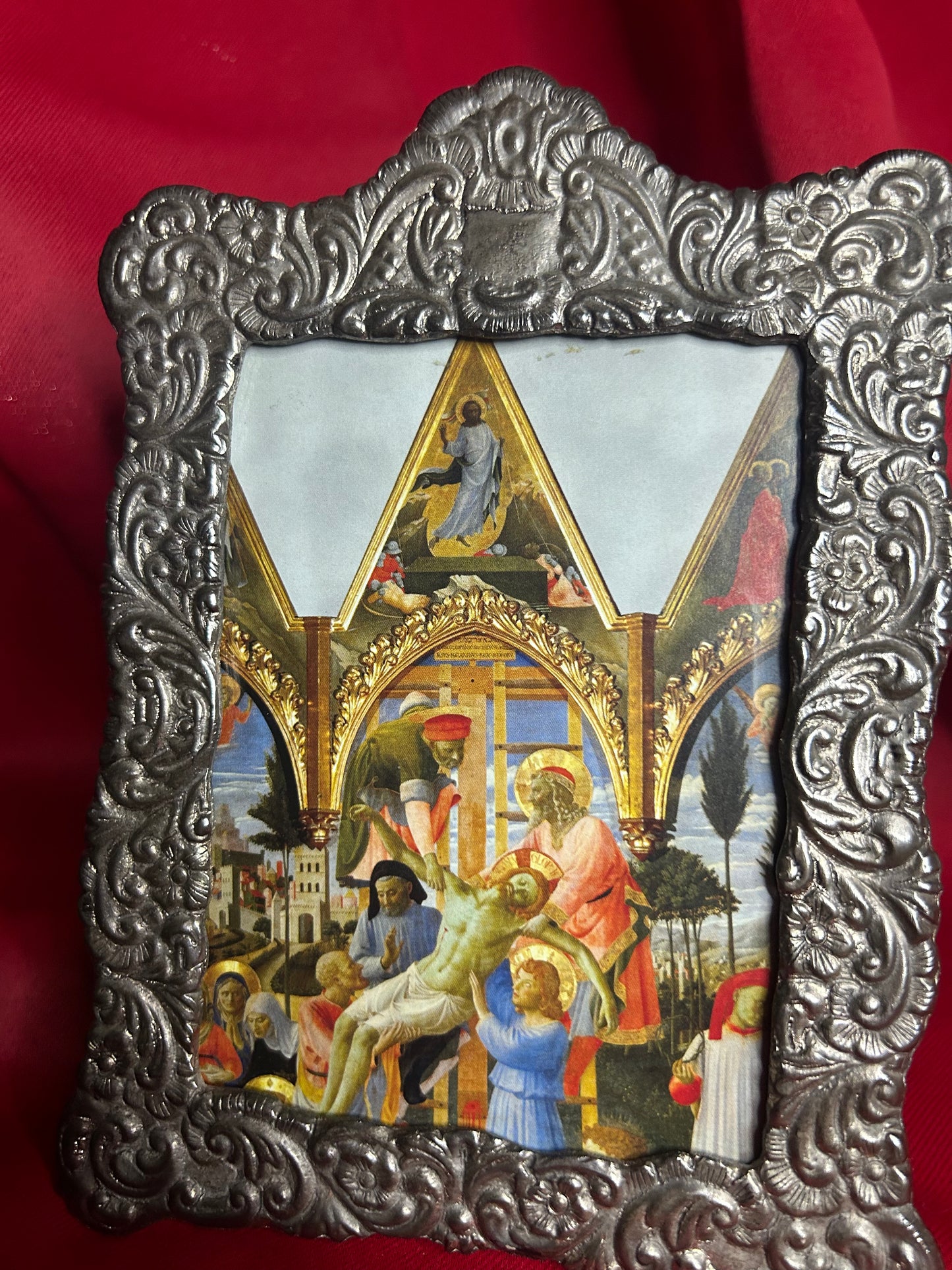 Silver Plated Framed Deposition of Christ