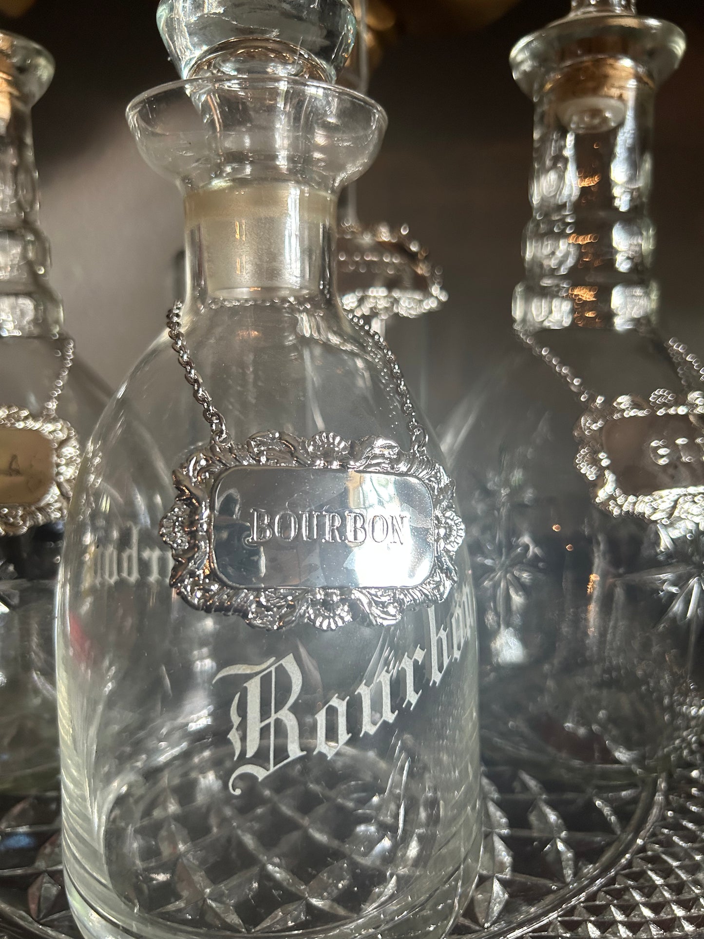 Silver Plated Decanter Tags Original Box
