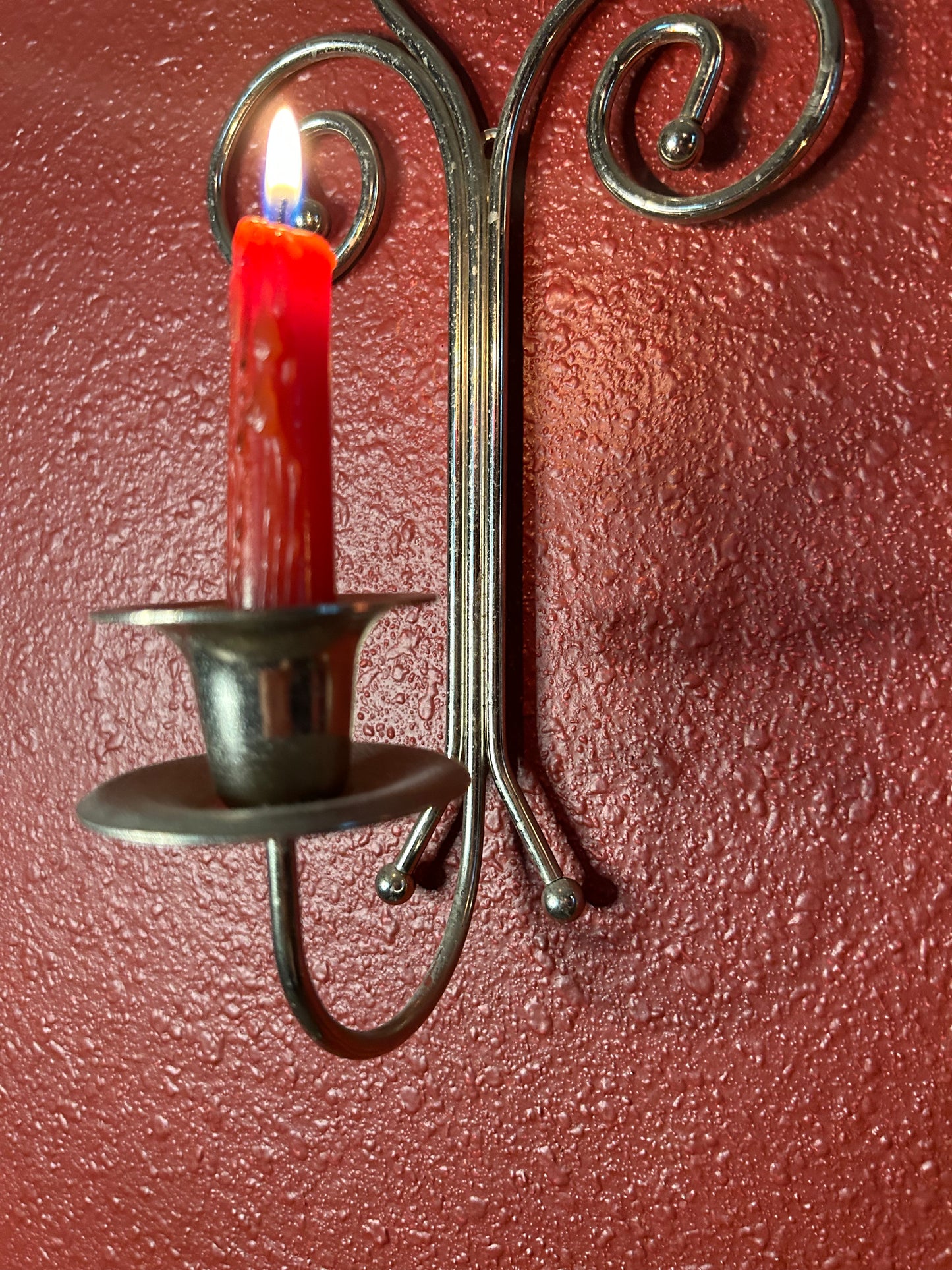 Pair of Metal Swirl Candleholders
