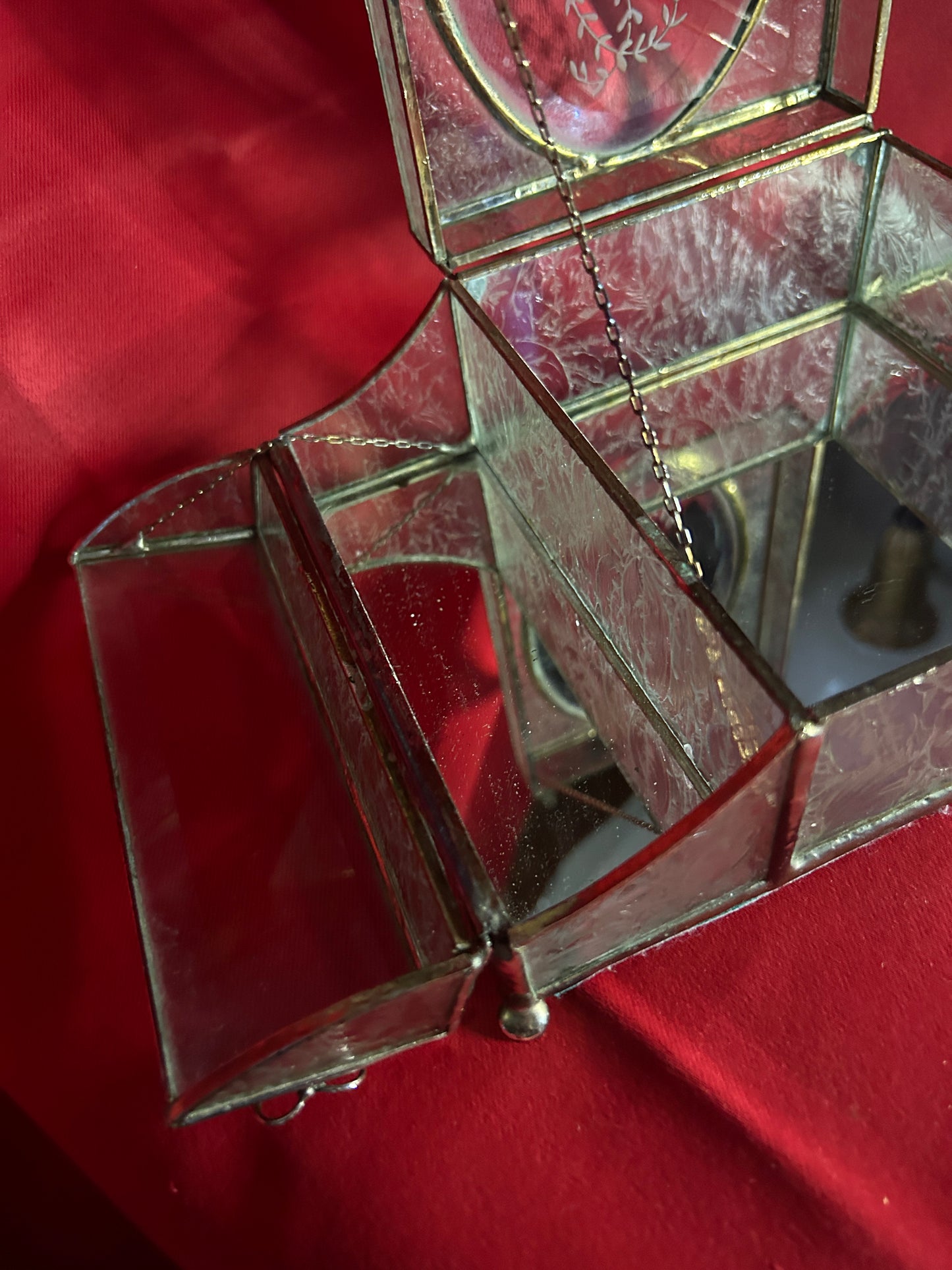 Footed Butterfly Glass Jewelry Box