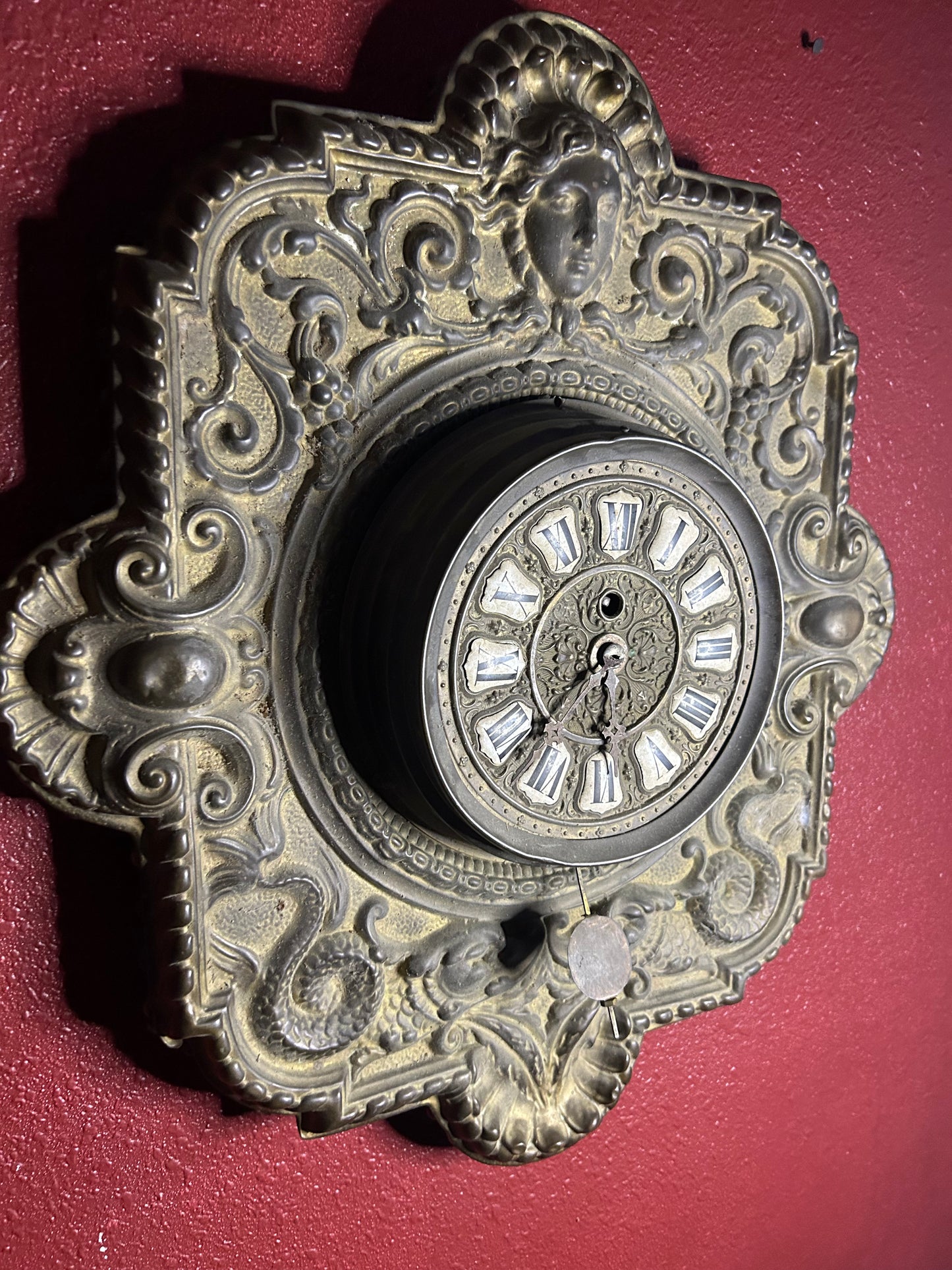 Antique Farcot French Repousse Wall Clock