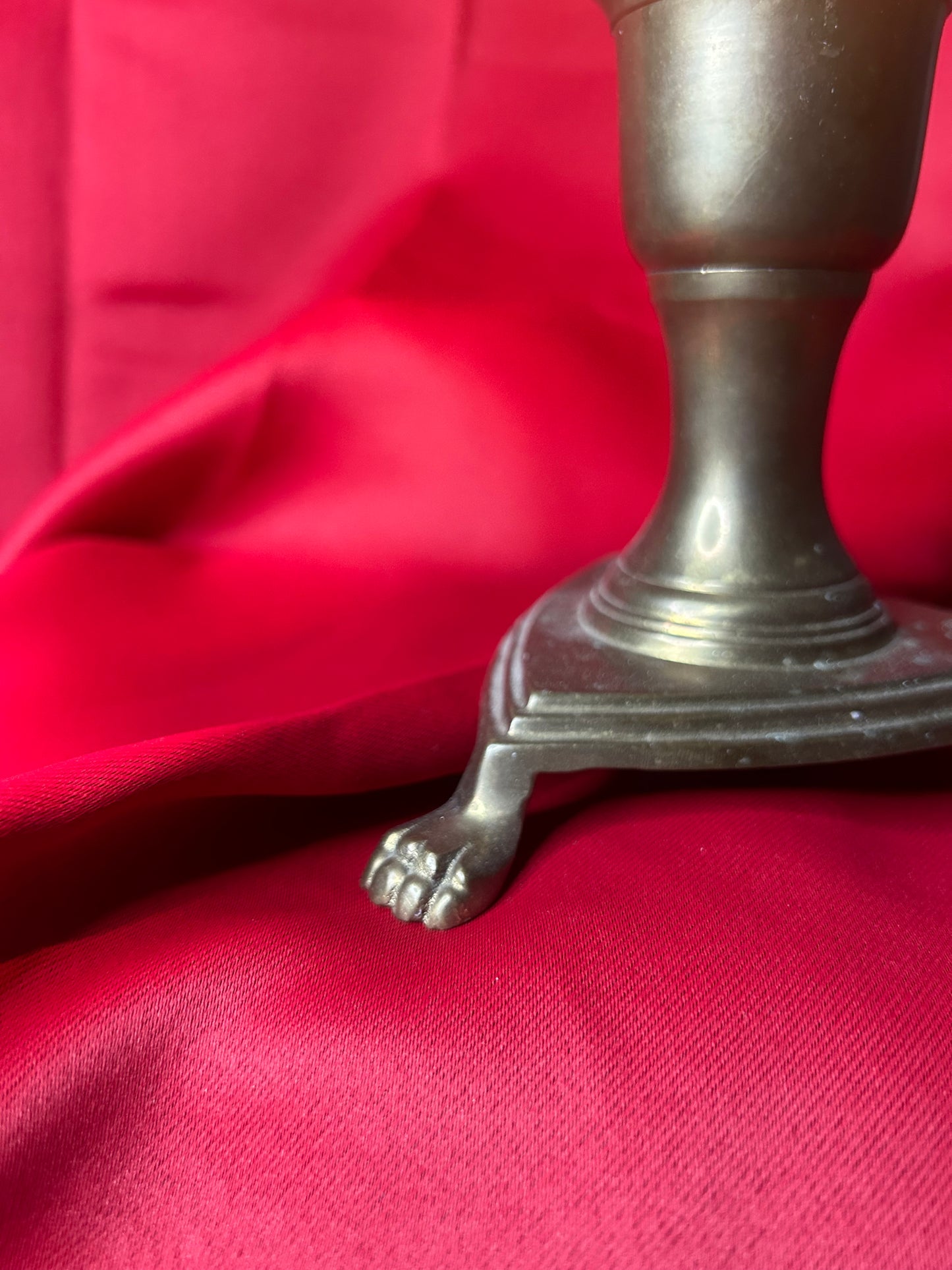 Three Footed Brass Candleholder