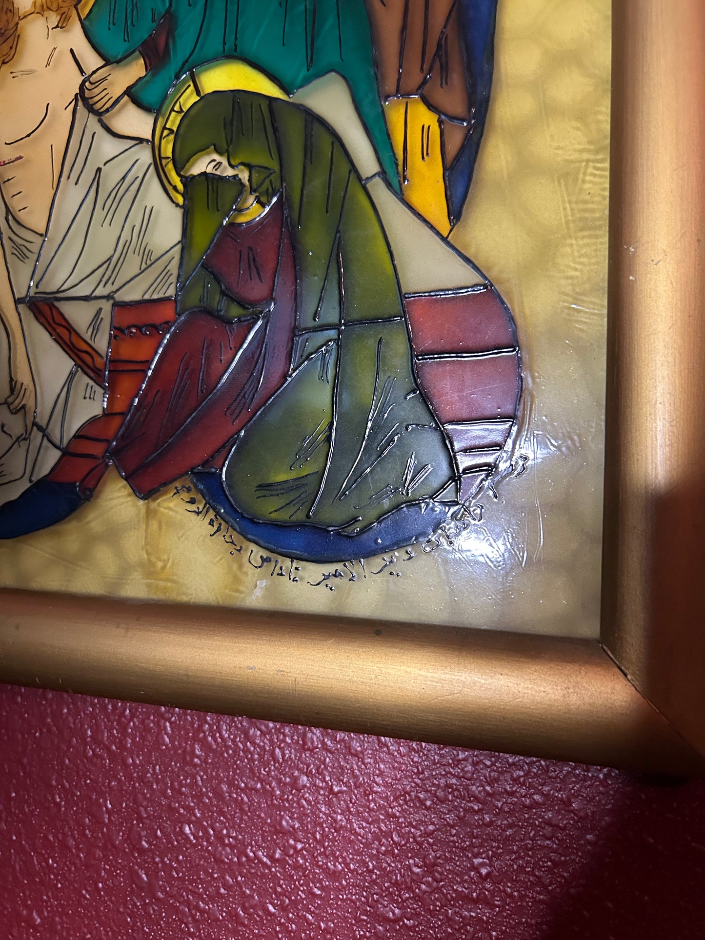 Faux Stained Glass Religious Art