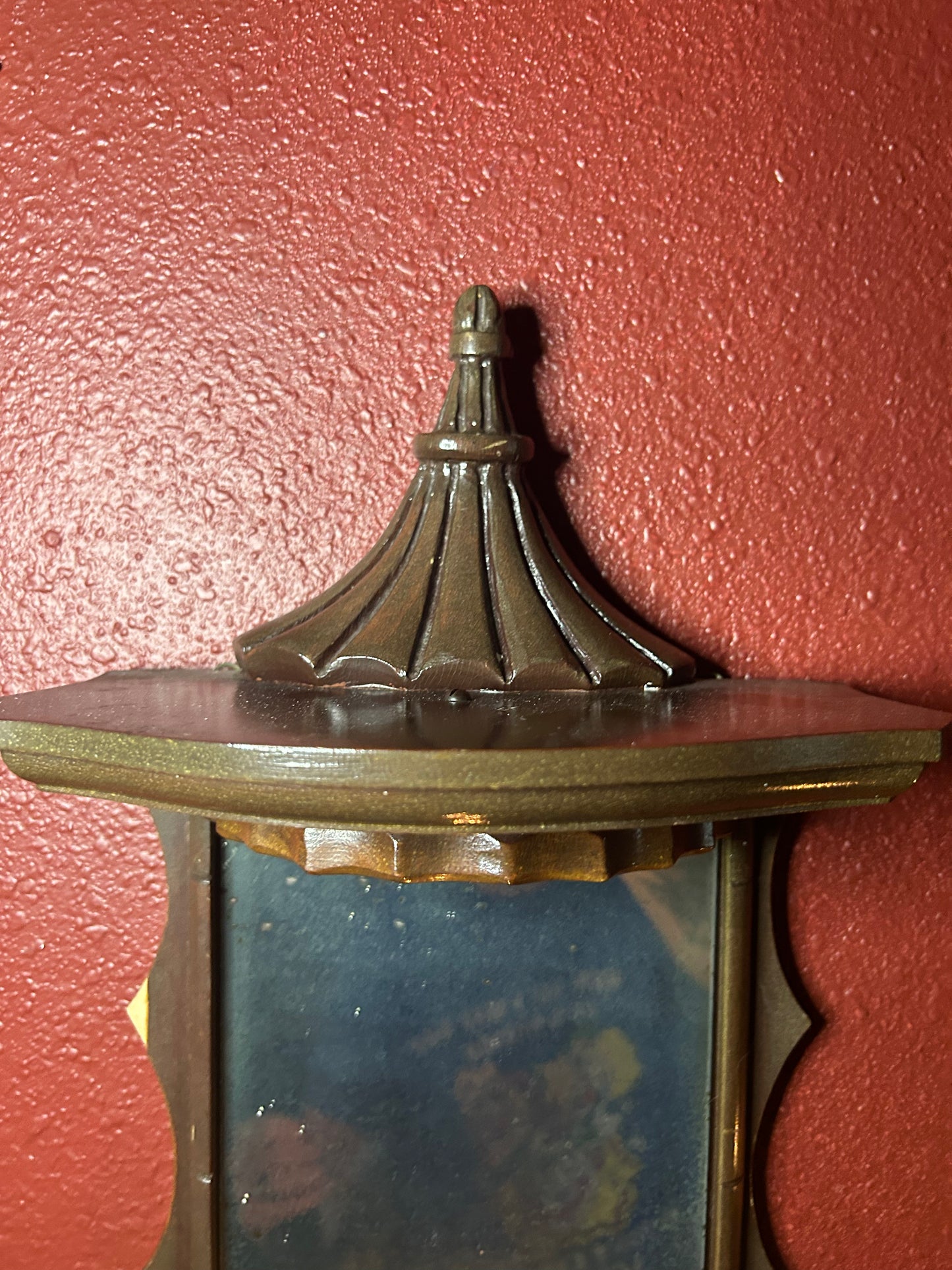 Vintage Pair of Mirrored Wooden Shelves