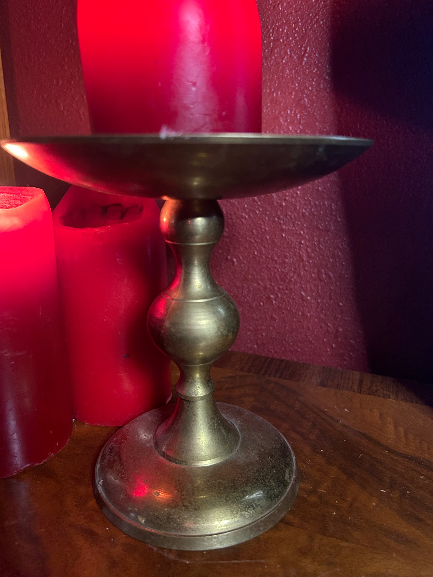 Brass Pillar Candle Holder