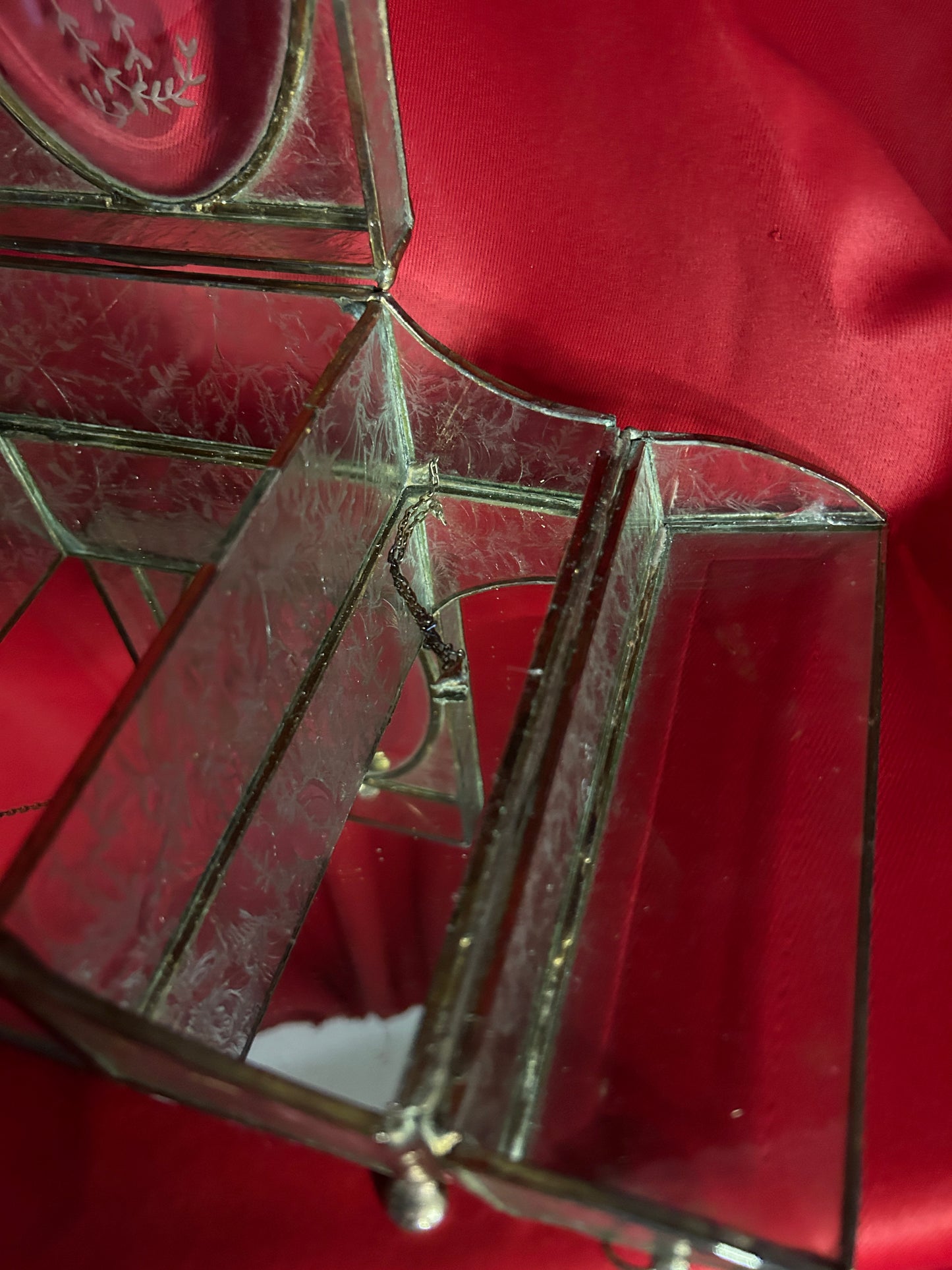 Footed Butterfly Glass Jewelry Box