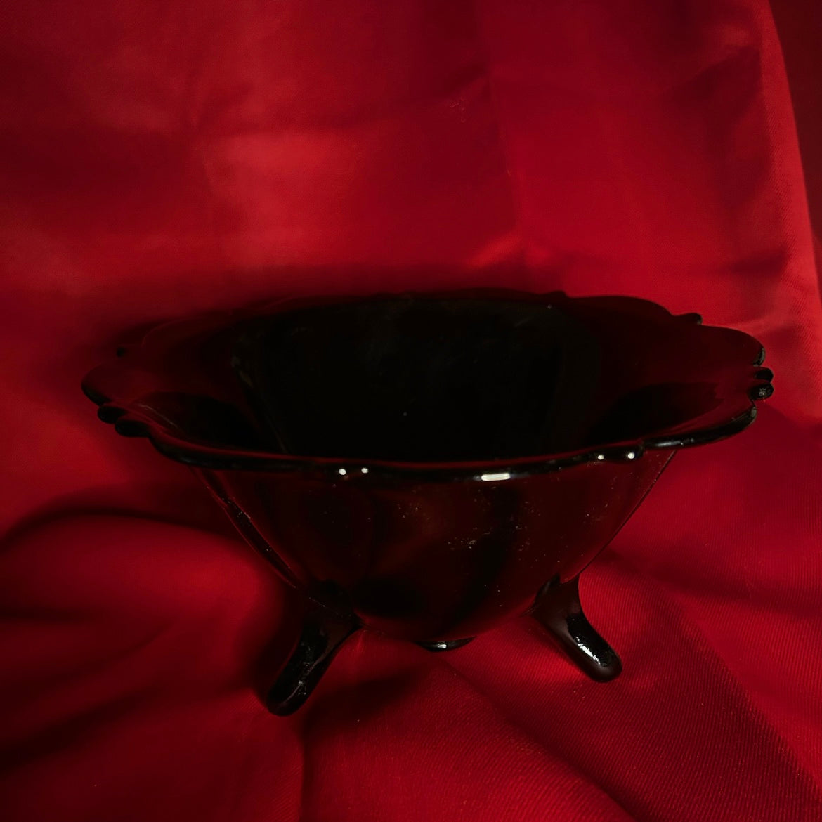 Footed Black Amethyst Bowl