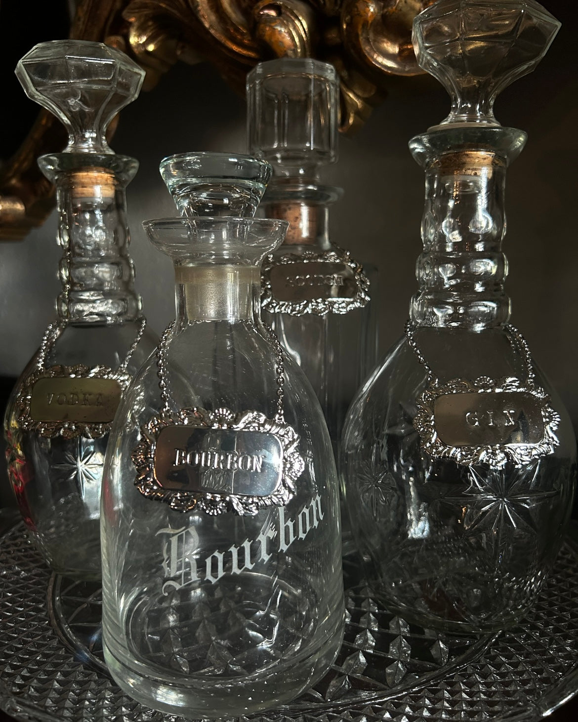 Silver Plated Decanter Tags Original Box