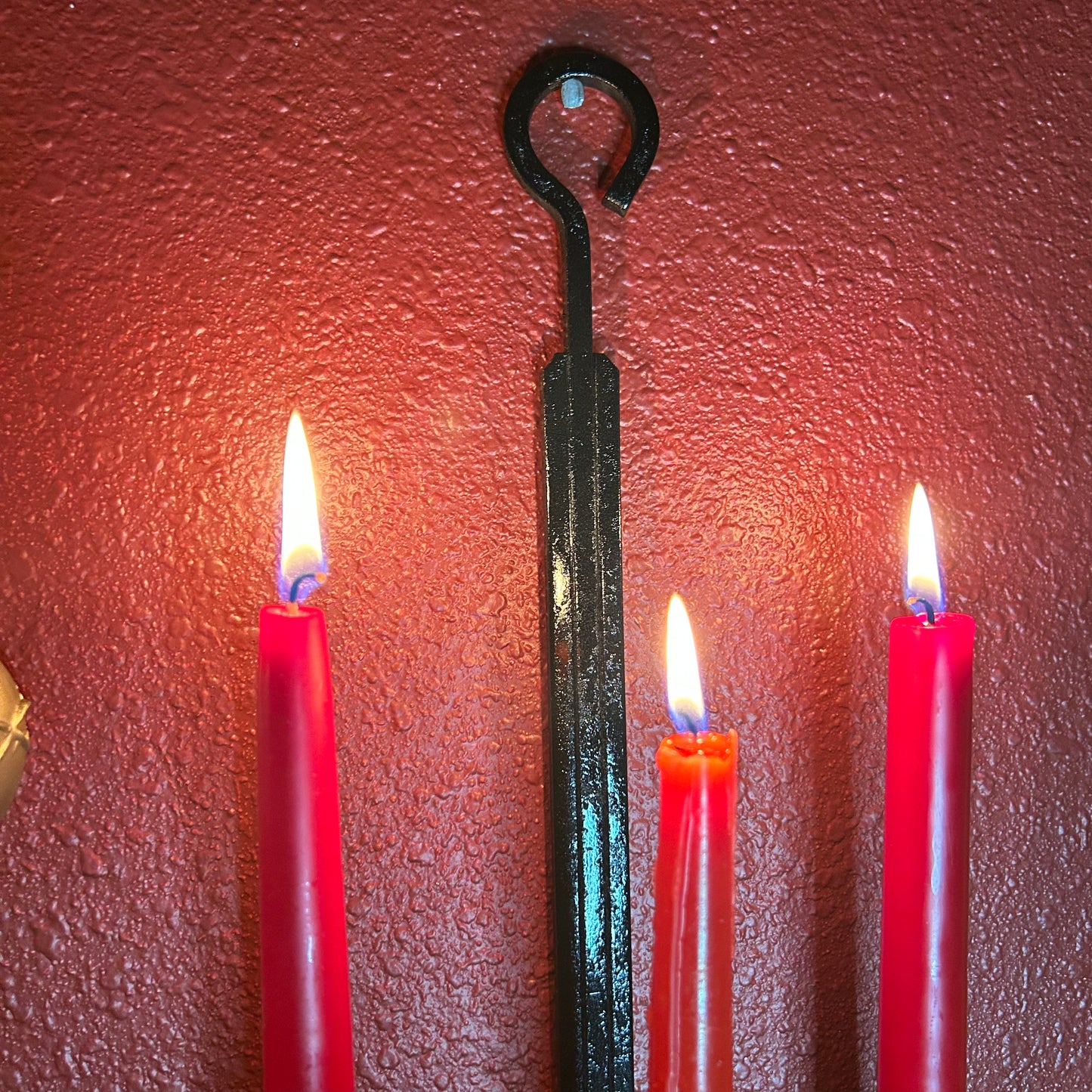 Cast Iron Pair of Gothic Candleholders