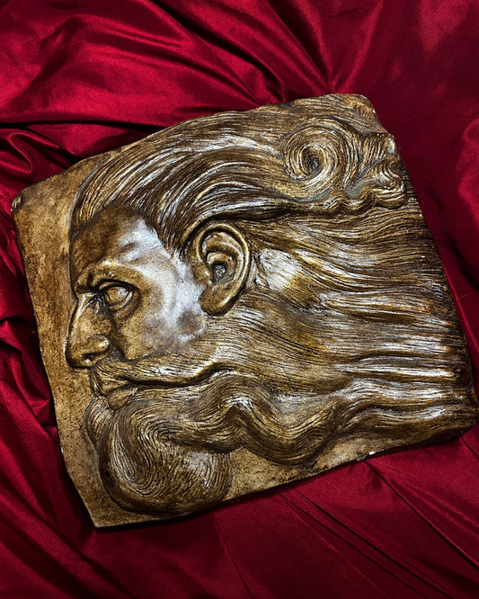 The Creation of Adam God Plaster Bas Relief Plaque