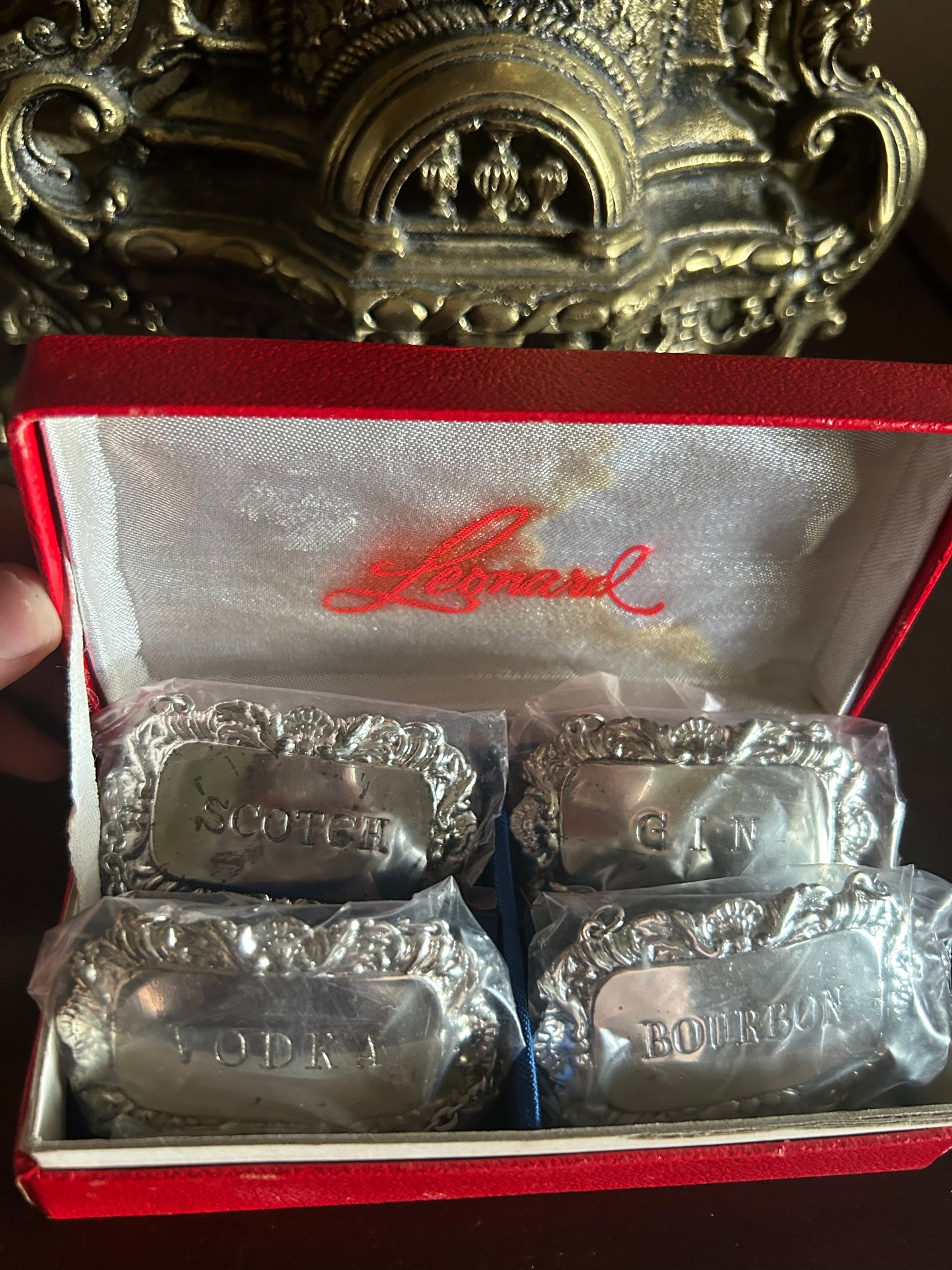 Silver Plated Decanter Tags Original Box