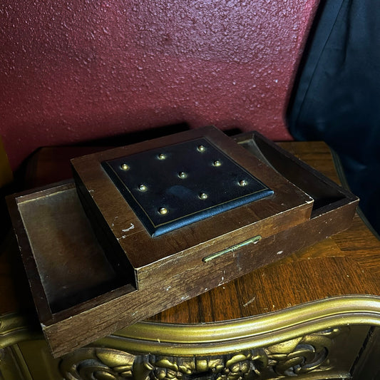 Faux Leather Studded Jewelry Organizer