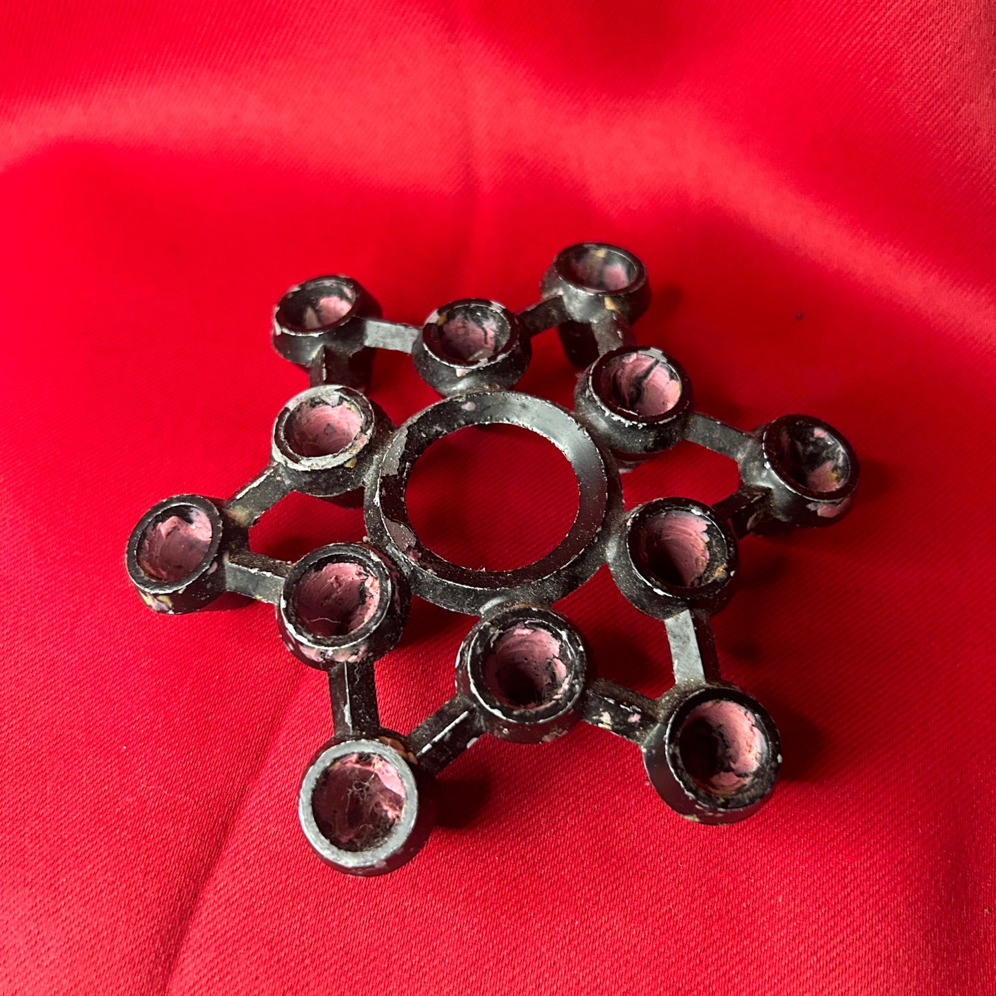 Pair of Danish Design Cast Iron 12 Light Candleholder