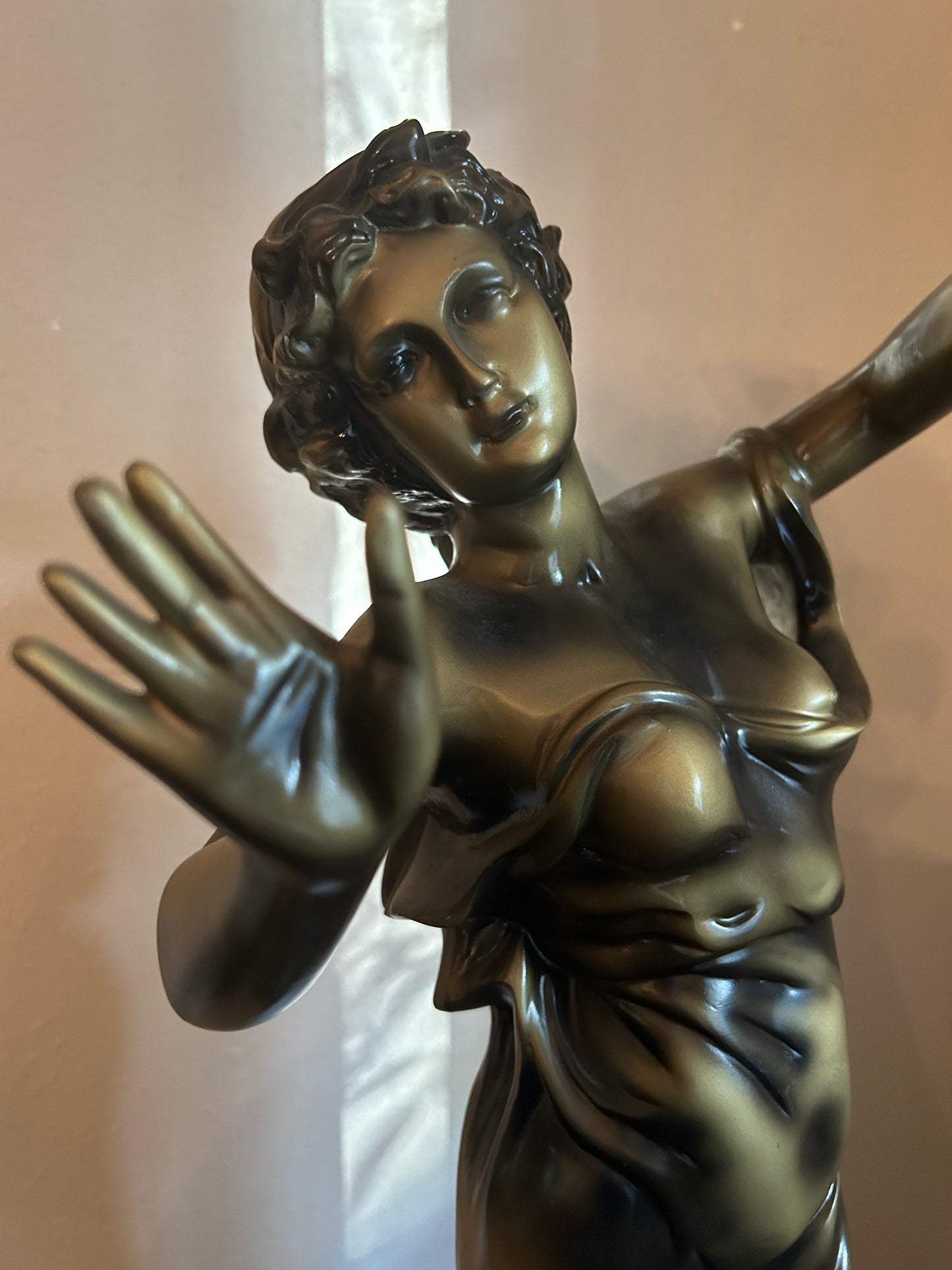 Large Statue of a Woman with Candleholder