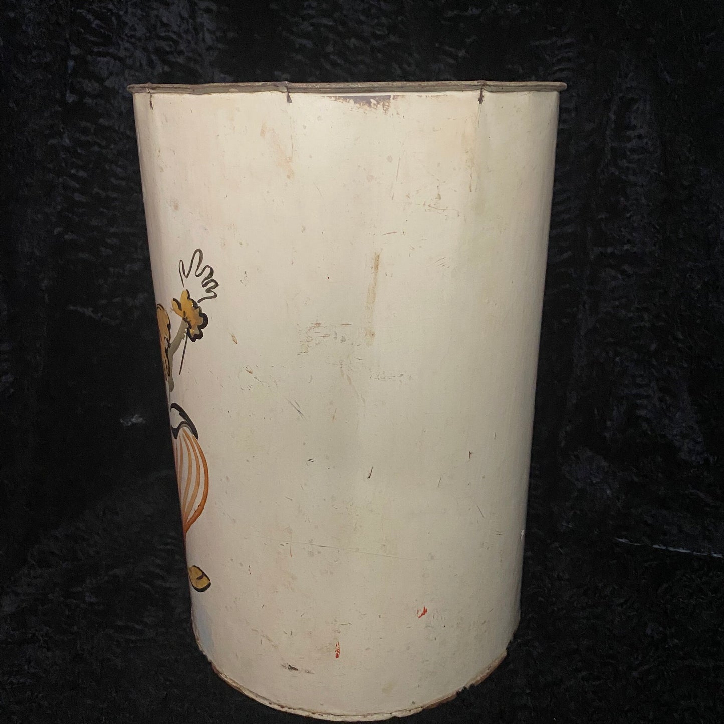 Vintage Clown Metal Tin Canister/Trash Can