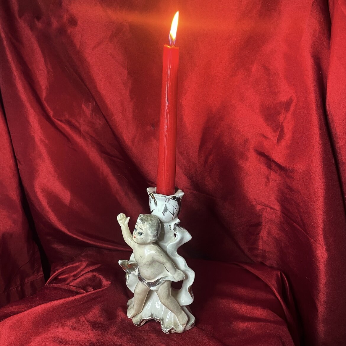 Cherub Porcelain Candleholder