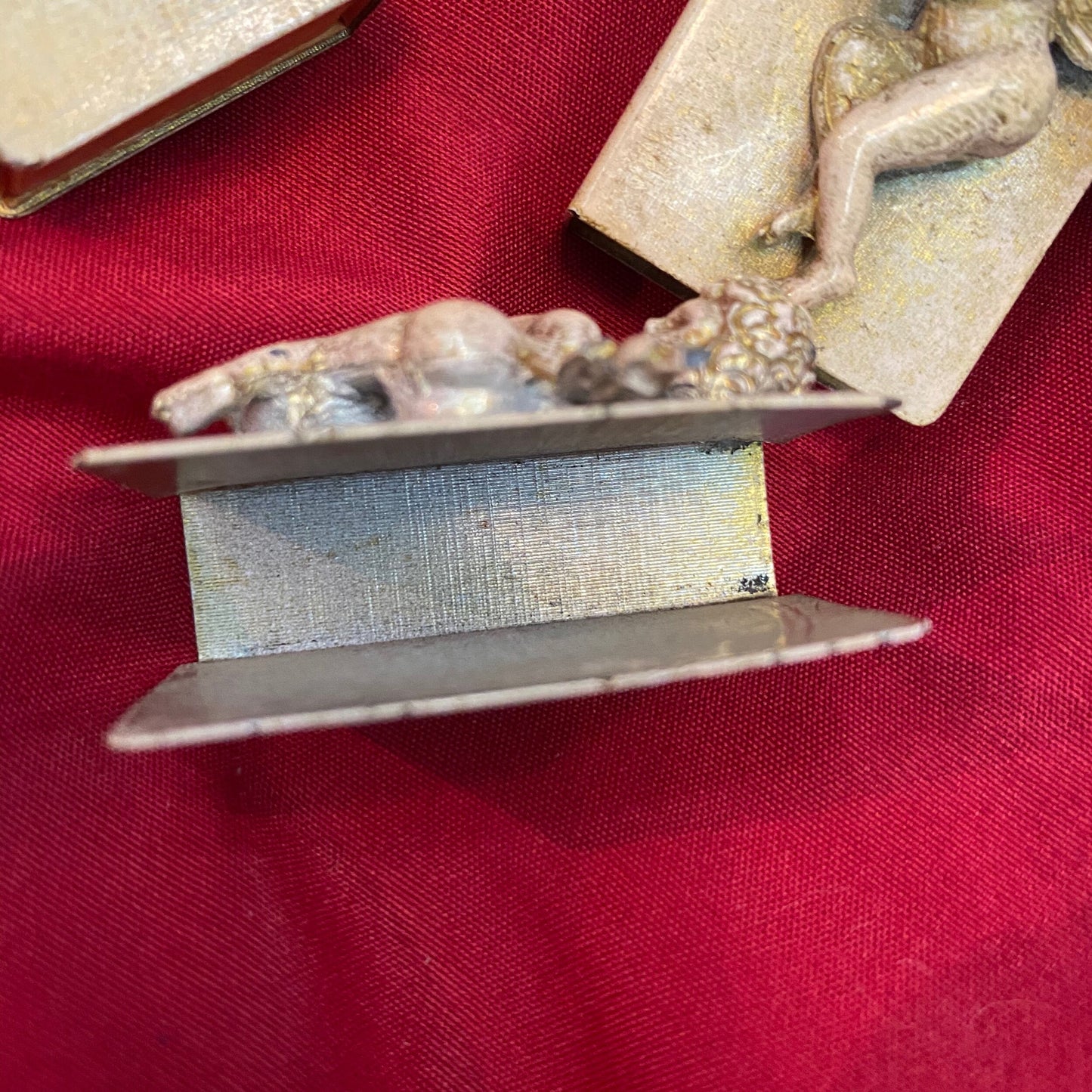 Vintage Metal Cherub Matchbox Holder