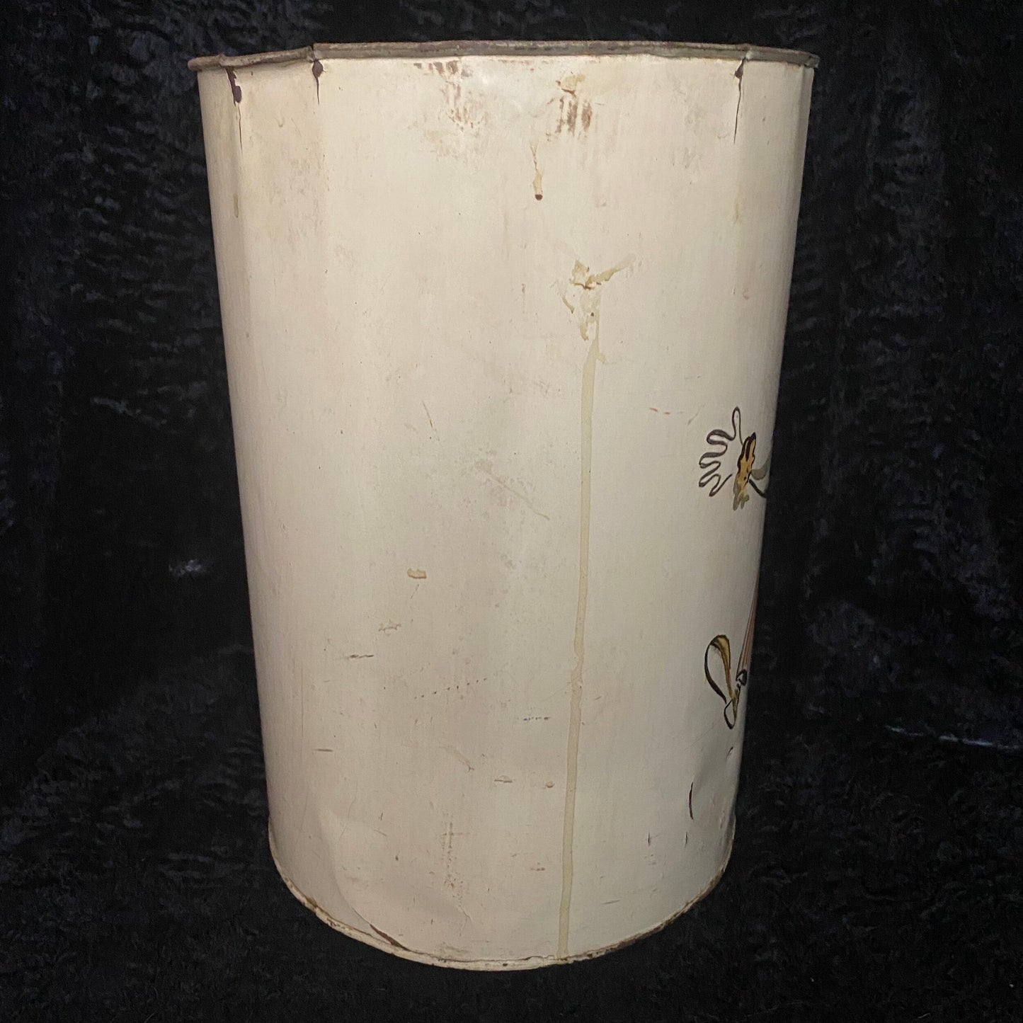 Vintage Clown Metal Tin Canister/Trash Can