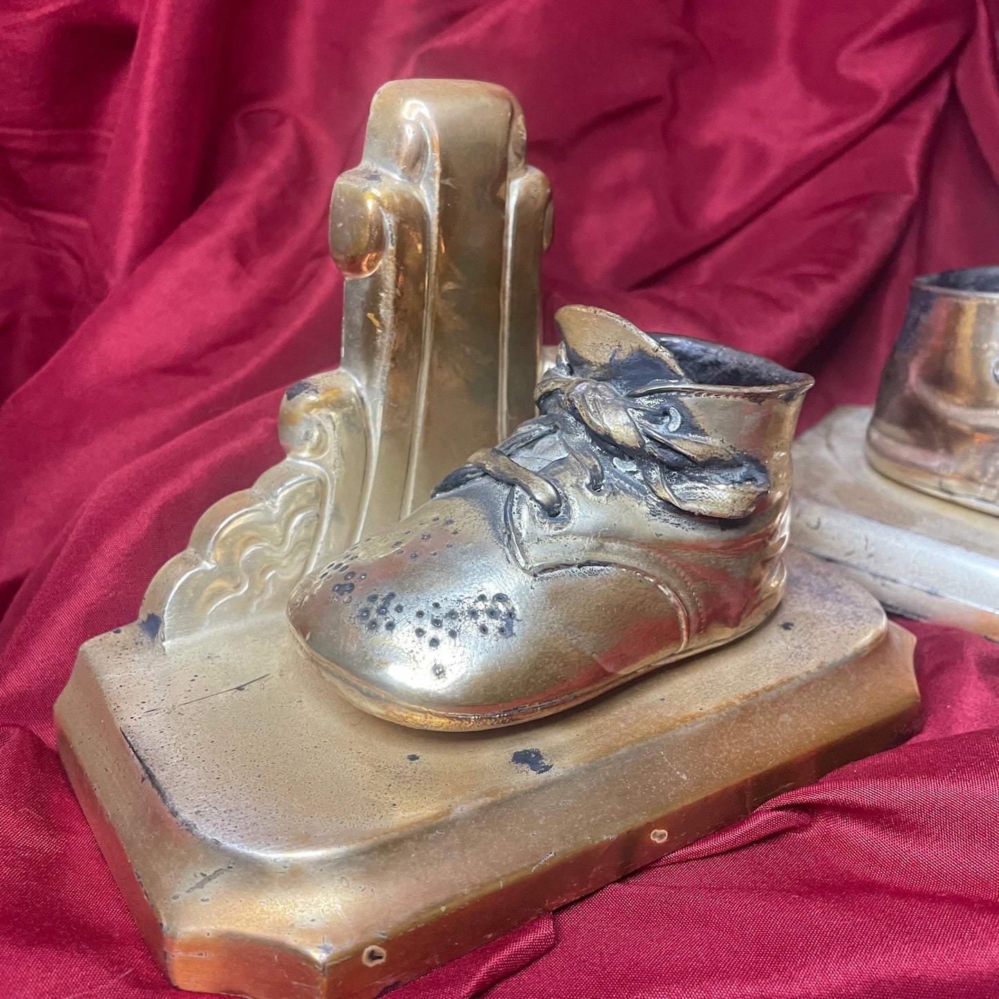Art Deco Baby Shoe Bookends