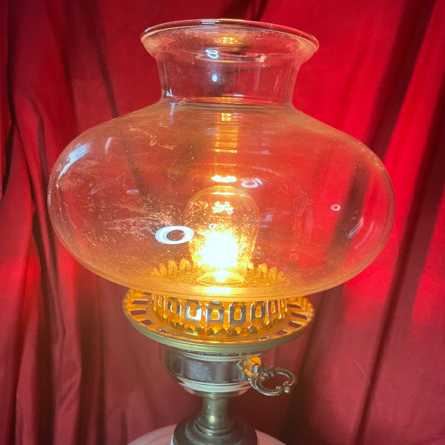 Vintage Tall Milkglass Lamp