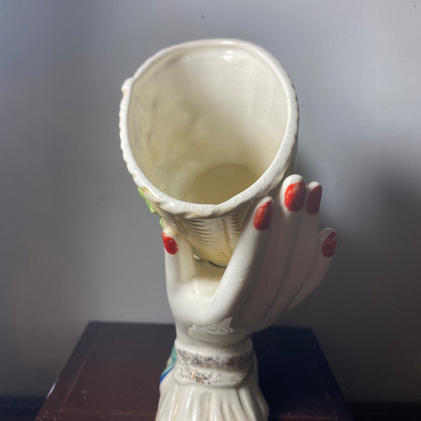 Vintage Hand Cornucopia Vase/Mini Planter