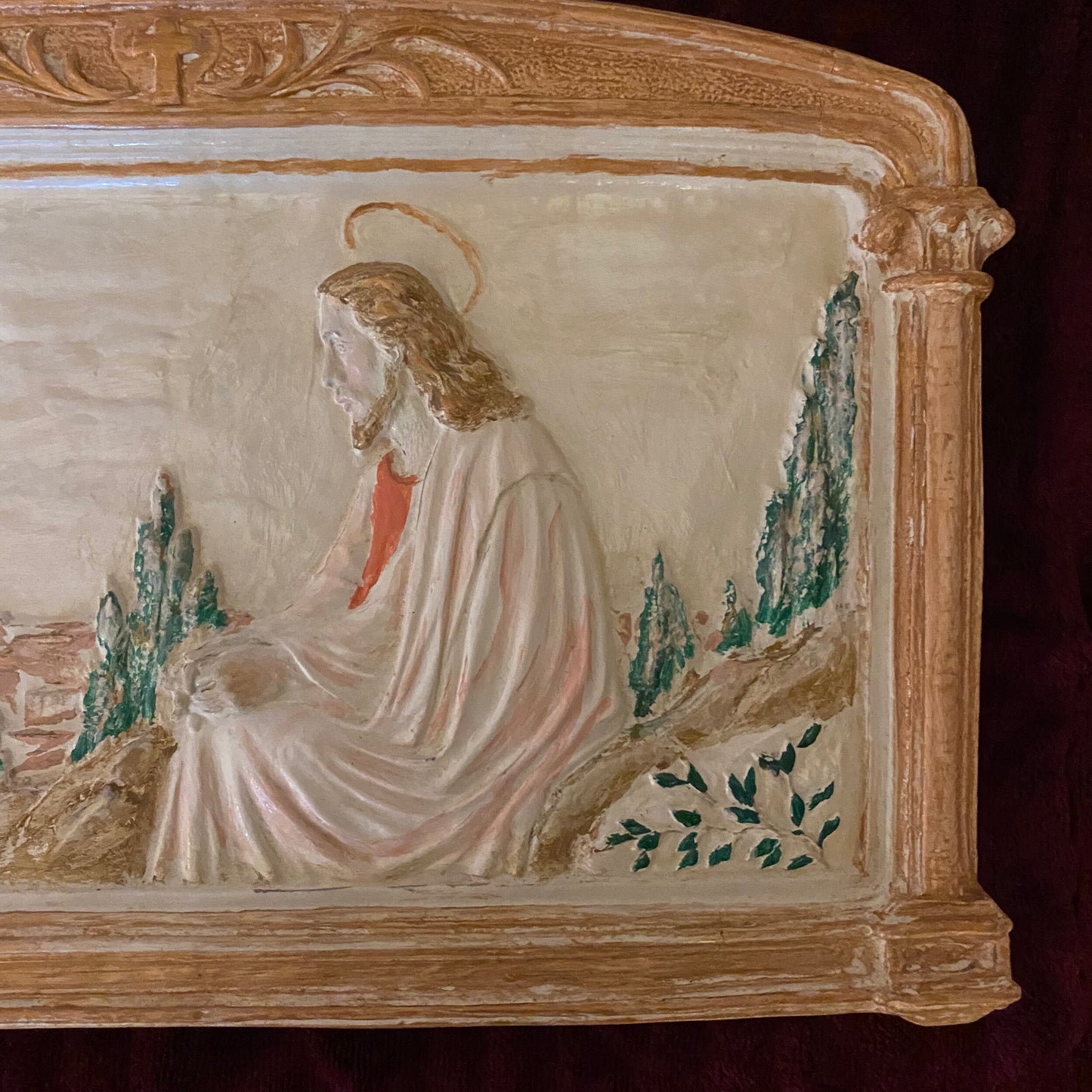 Vintage Jesus Chalkware Wall Plaque