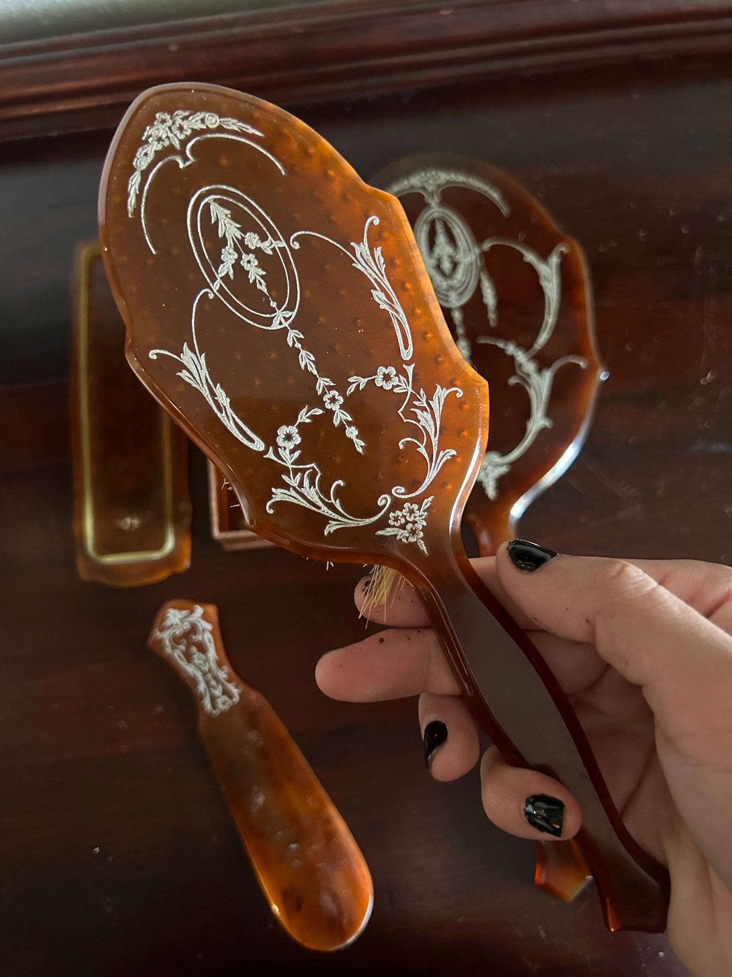 Vintage Celluloid Vanity Set
