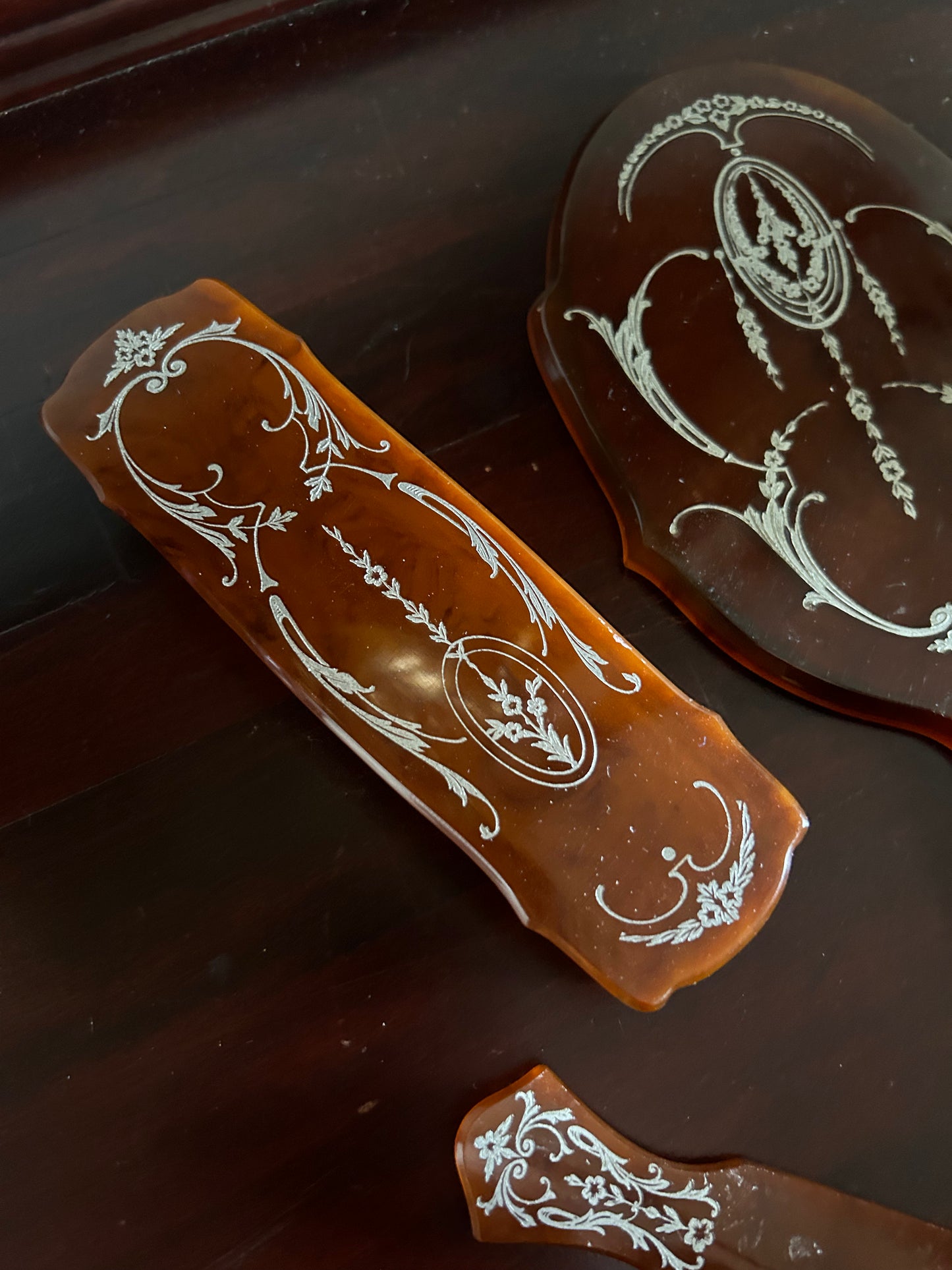 Vintage Celluloid Vanity Set